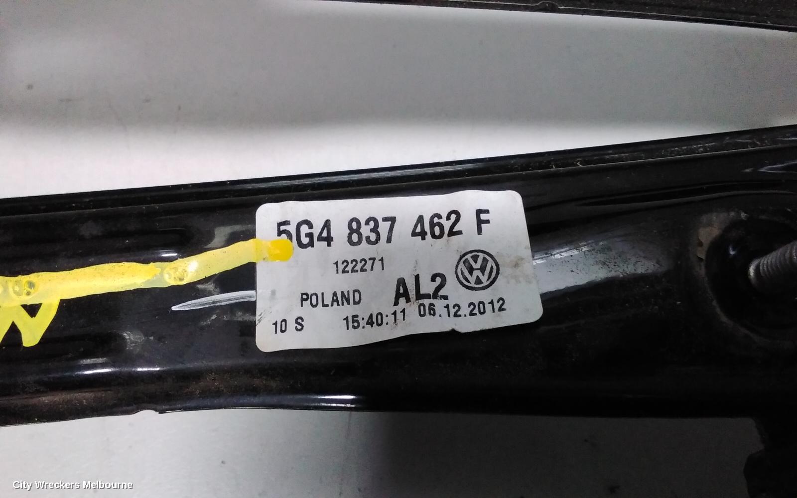 VOLKSWAGEN GOLF RIGHT FRONT WINDOW REG/MOTOR, GEN 7, 5DR HATCH/WAGON, 03/2013 - 08/2020