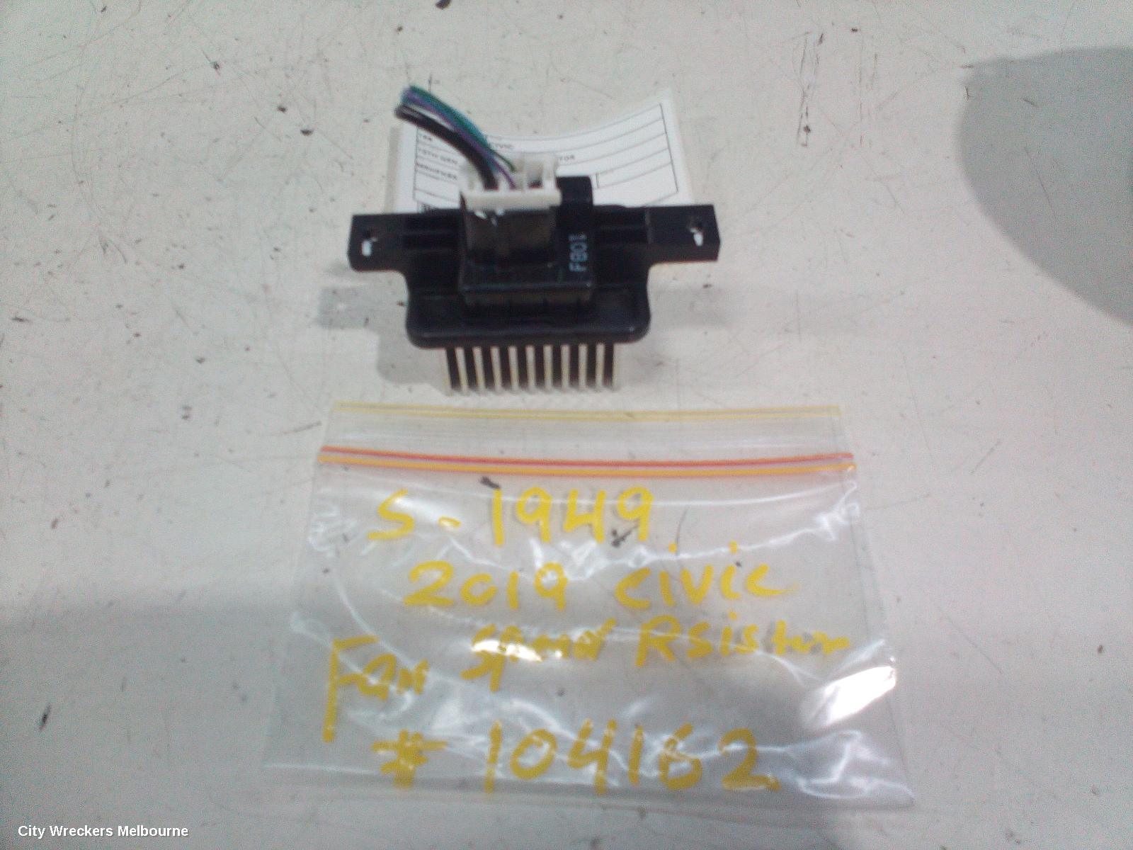 HONDA CIVIC FAN SPEED RESISTOR, 10TH GEN, 05/2016 - 08/2021