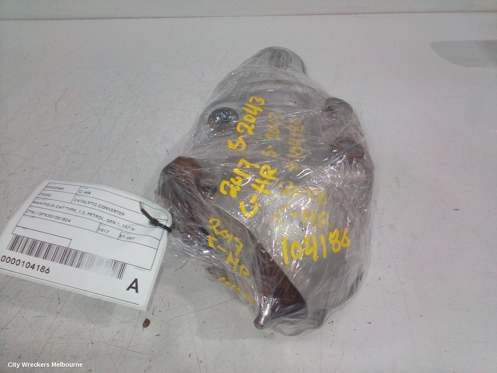 TOYOTA C-HR CATALYTIC CONVERTER, MANIFOLD-CAT TYPE, 1.2, PETROL, GEN 1, 12/2016 ONWARDS