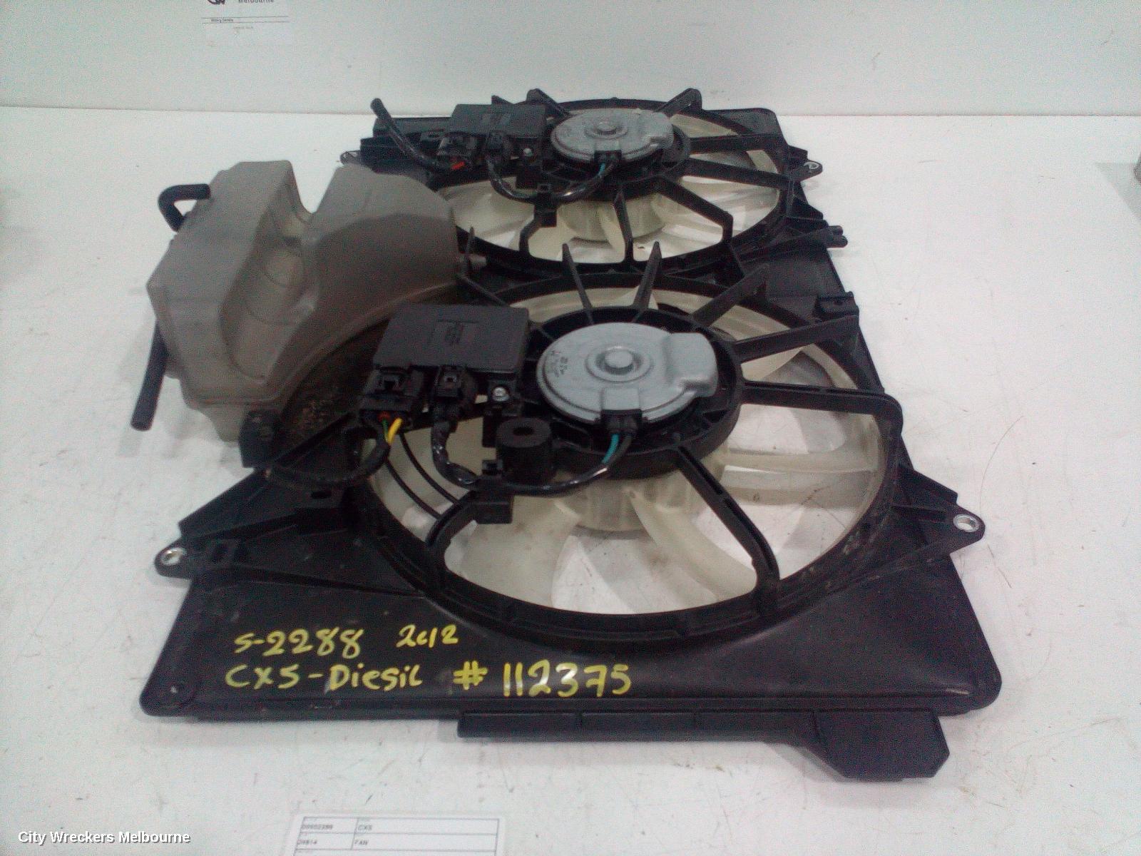 MAZDA CX5 FAN, DUAL FAN ASSY, KE, DIESEL, 02/2012 - 12/2016