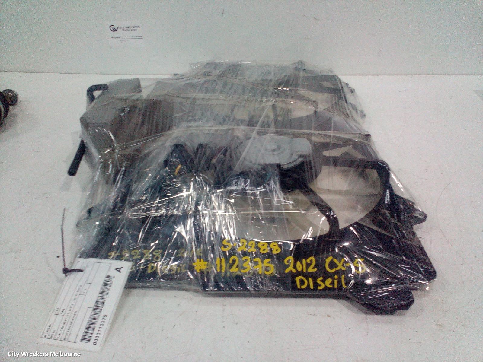 MAZDA CX5 FAN, DUAL FAN ASSY, KE, DIESEL, 02/2012 - 12/2016