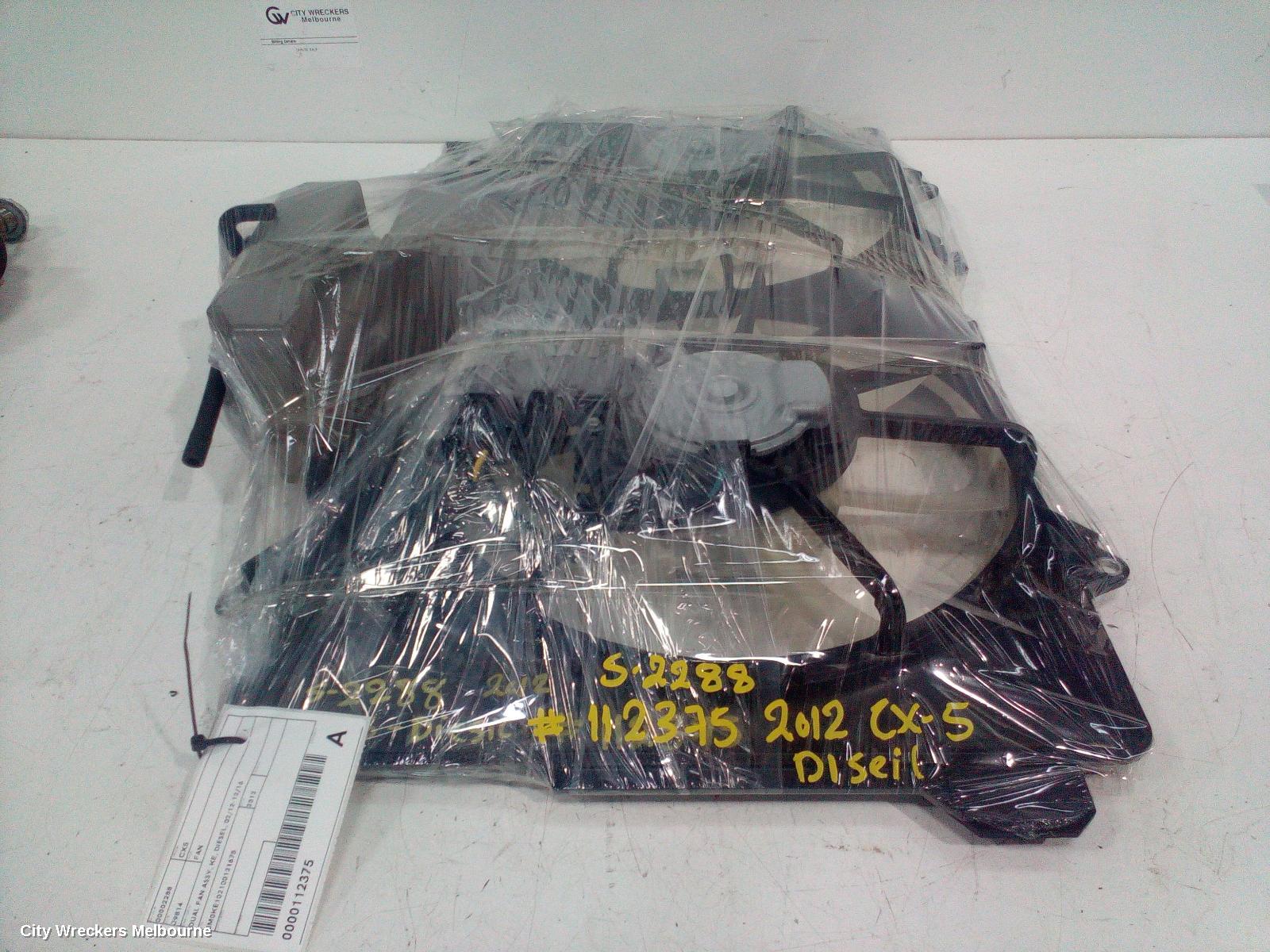 MAZDA CX5 FAN, DUAL FAN ASSY, KE, DIESEL, 02/2012 - 12/2016