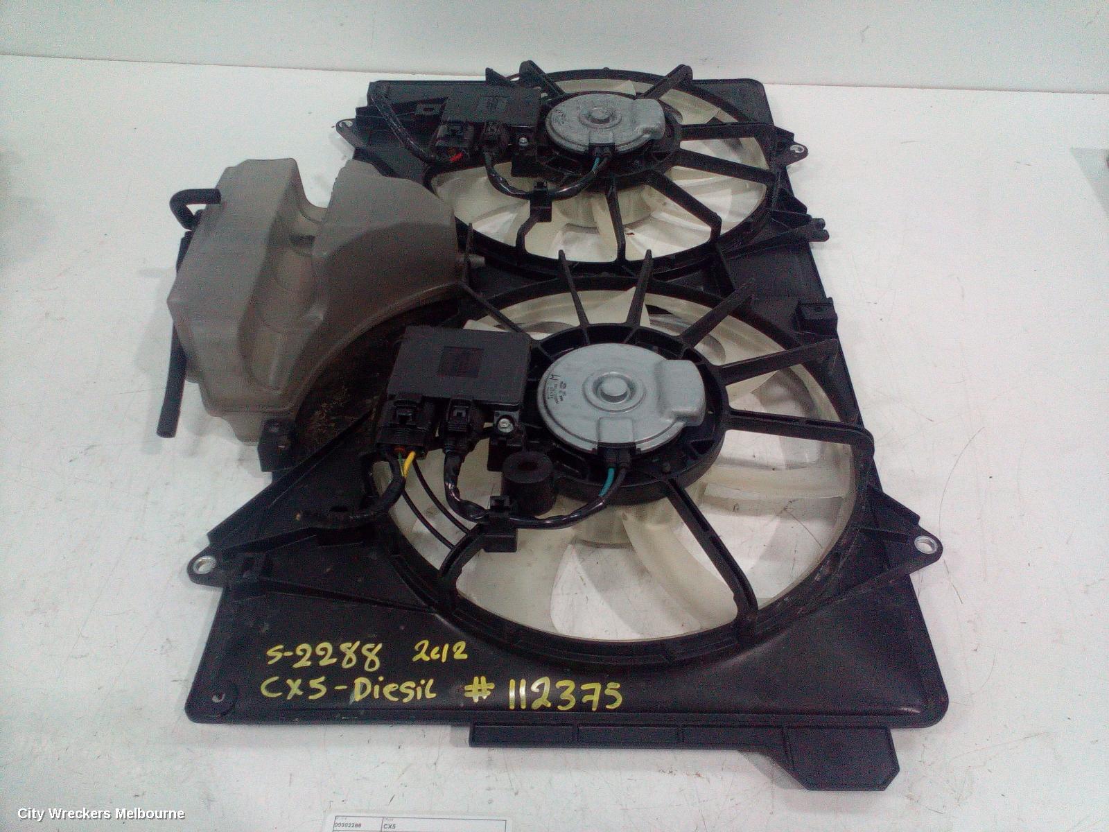 MAZDA CX5 FAN, DUAL FAN ASSY, KE, DIESEL, 02/2012 - 12/2016