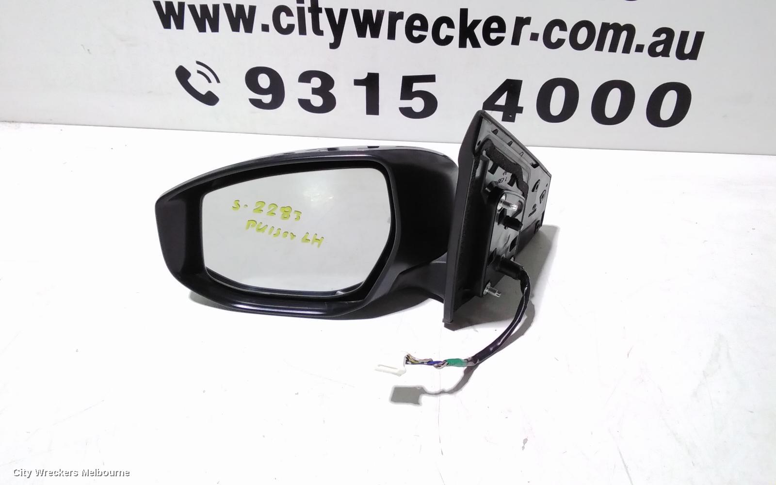NISSAN PULSAR LEFT DOOR MIRROR, B17, SEDAN, MANUAL FOLD TYPE, 12/2012 - 12/2017