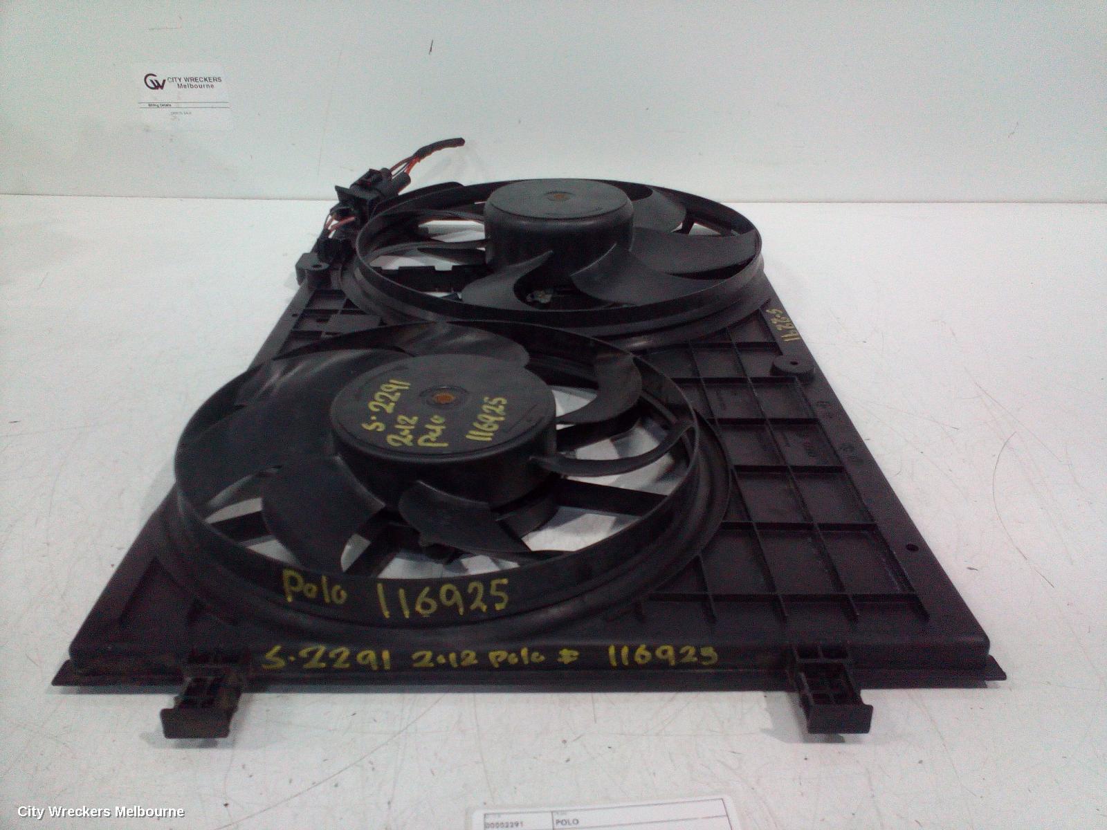 VOLKSWAGEN POLO FAN, DUAL FAN ASSY, 1.4, PETROL, TURBO/SCHARGED, 6R, 05/2010 - 05/2014