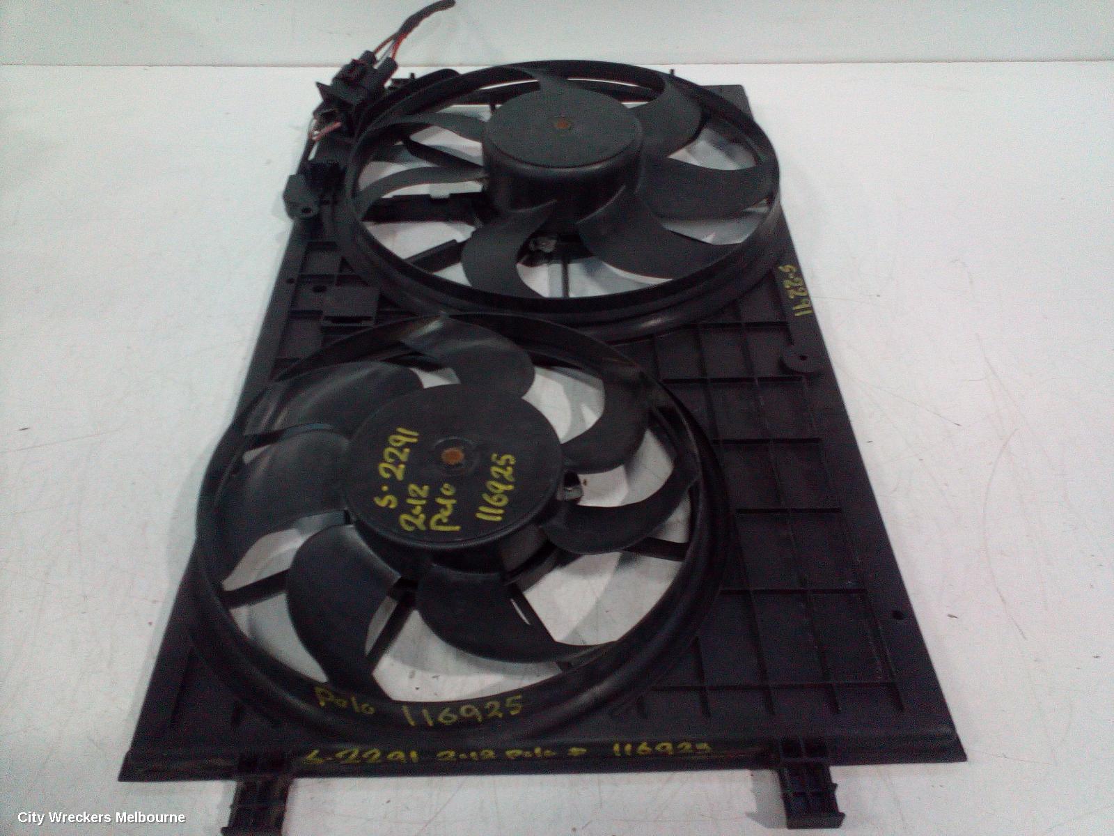VOLKSWAGEN POLO FAN, DUAL FAN ASSY, 1.4, PETROL, TURBO/SCHARGED, 6R, 05/2010 - 05/2014