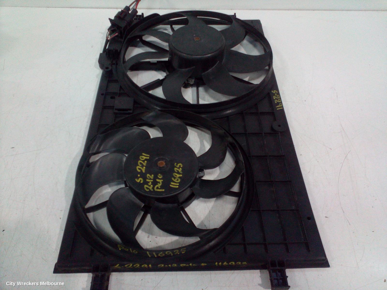 VOLKSWAGEN POLO FAN, DUAL FAN ASSY, 1.4, PETROL, TURBO/SCHARGED, 6R, 05/2010 - 05/2014