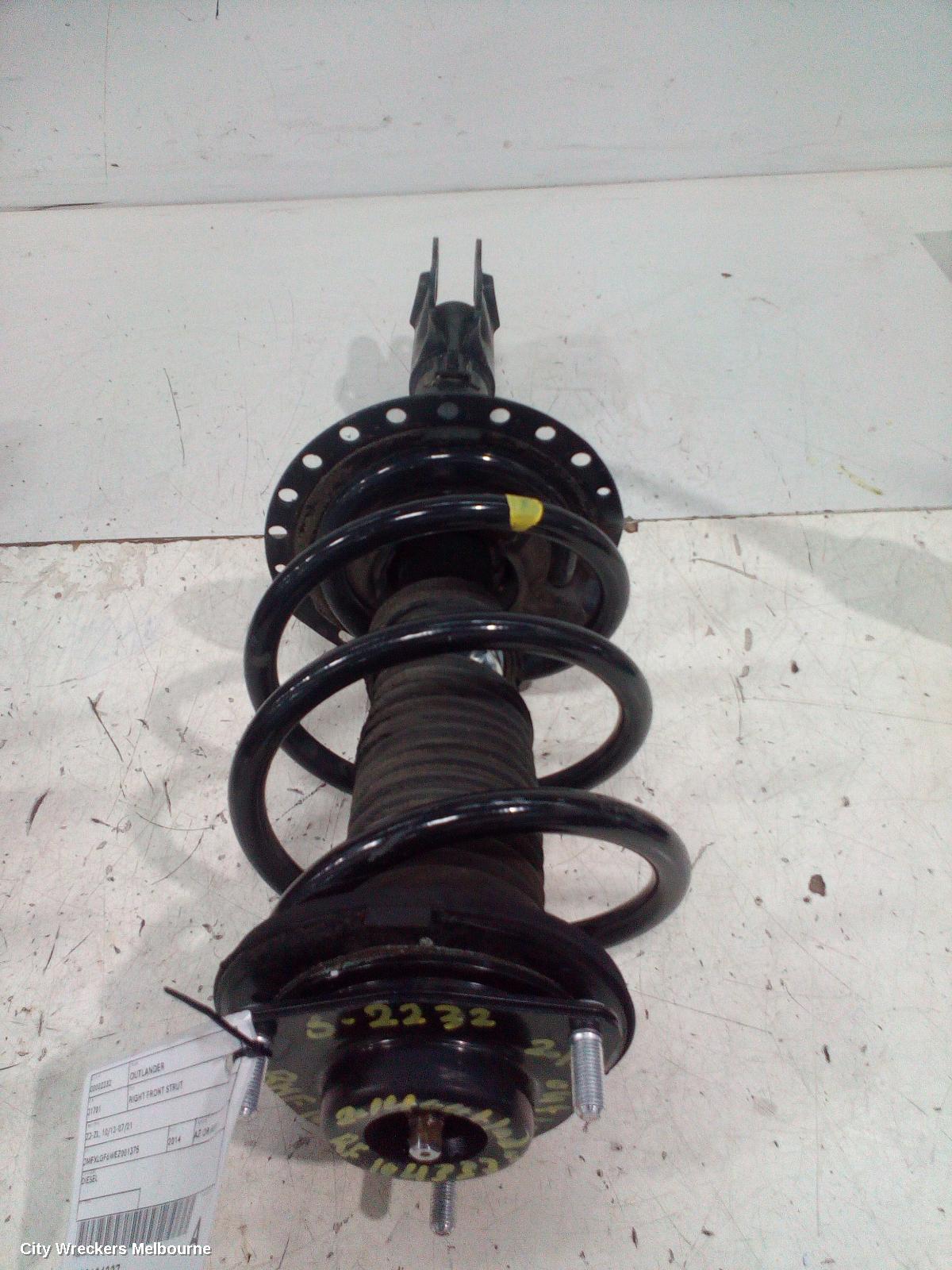 MITSUBISHI OUTLANDER RIGHT FRONT STRUT, ZJ-ZL, 10/2012 - 07/2021