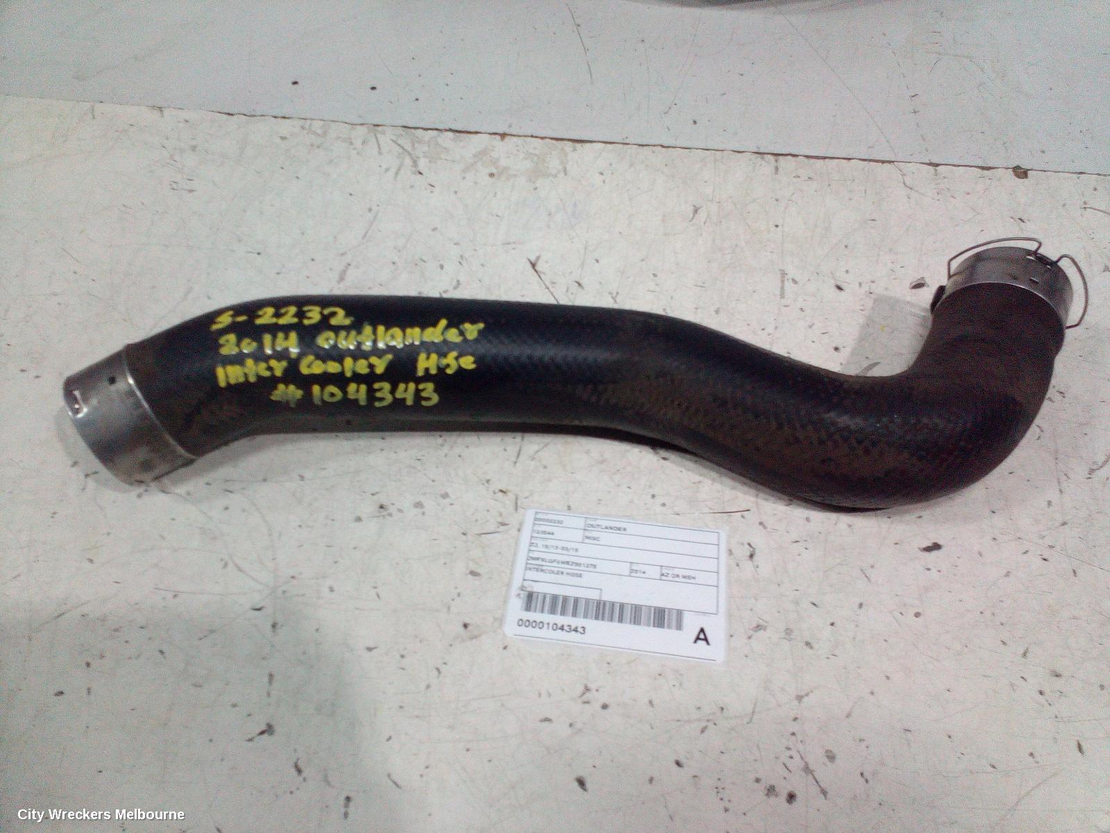 MITSUBISHI OUTLANDER, ZJ, 10/2012 - 03/2015, INTERCOLER HOSE: 104343