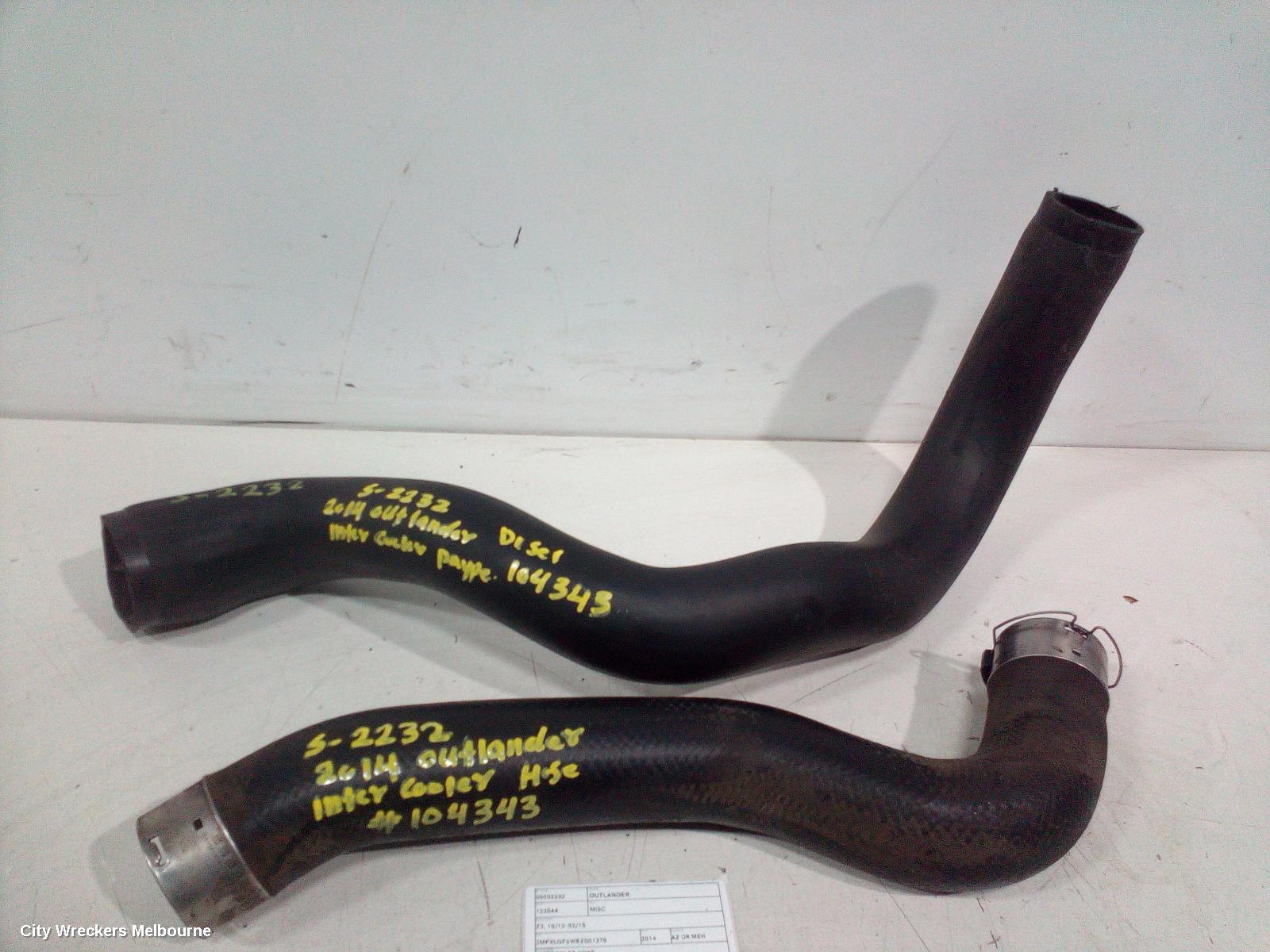 MITSUBISHI OUTLANDER, ZJ, 10/2012 - 03/2015, INTERCOLER HOSE: 104343