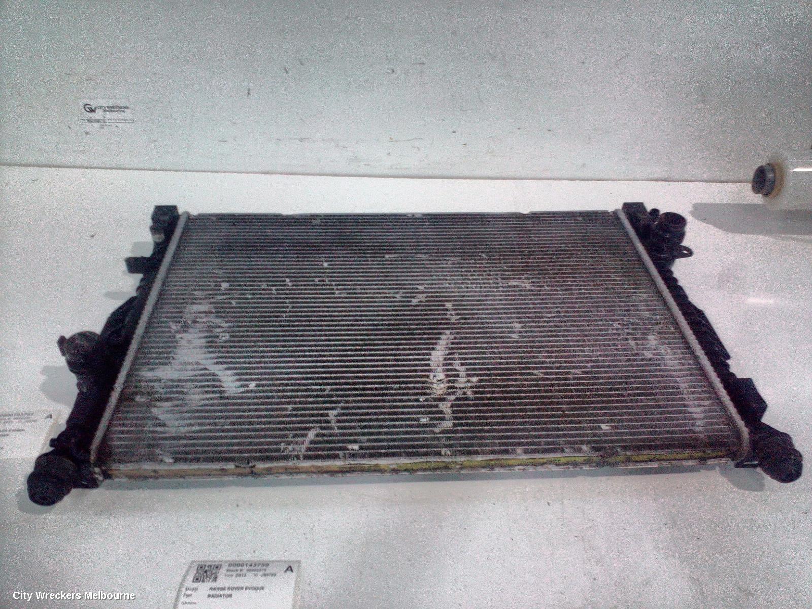 LAND ROVER RANGEROVER EVOQUE RADIATOR, AUTO, 2.0, PETROL, L538, 11/2011 - 01/2019