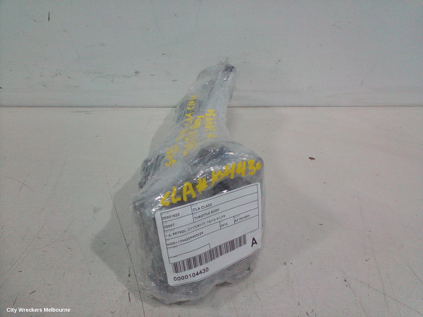 MERCEDES CLA CLASS THROTTLE BODY, 1.6, PETROL, C117/X117, 10/2013 - 01/2019