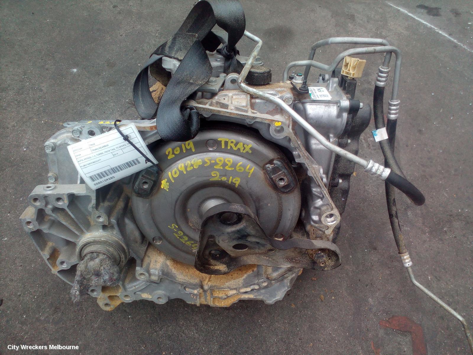 HOLDEN TRAX TRANS/GEARBOX, AUTO, PETROL, 1.4, TURBO, 7RCW TAG, TJ SERIES, 10/2016 - 12/2020