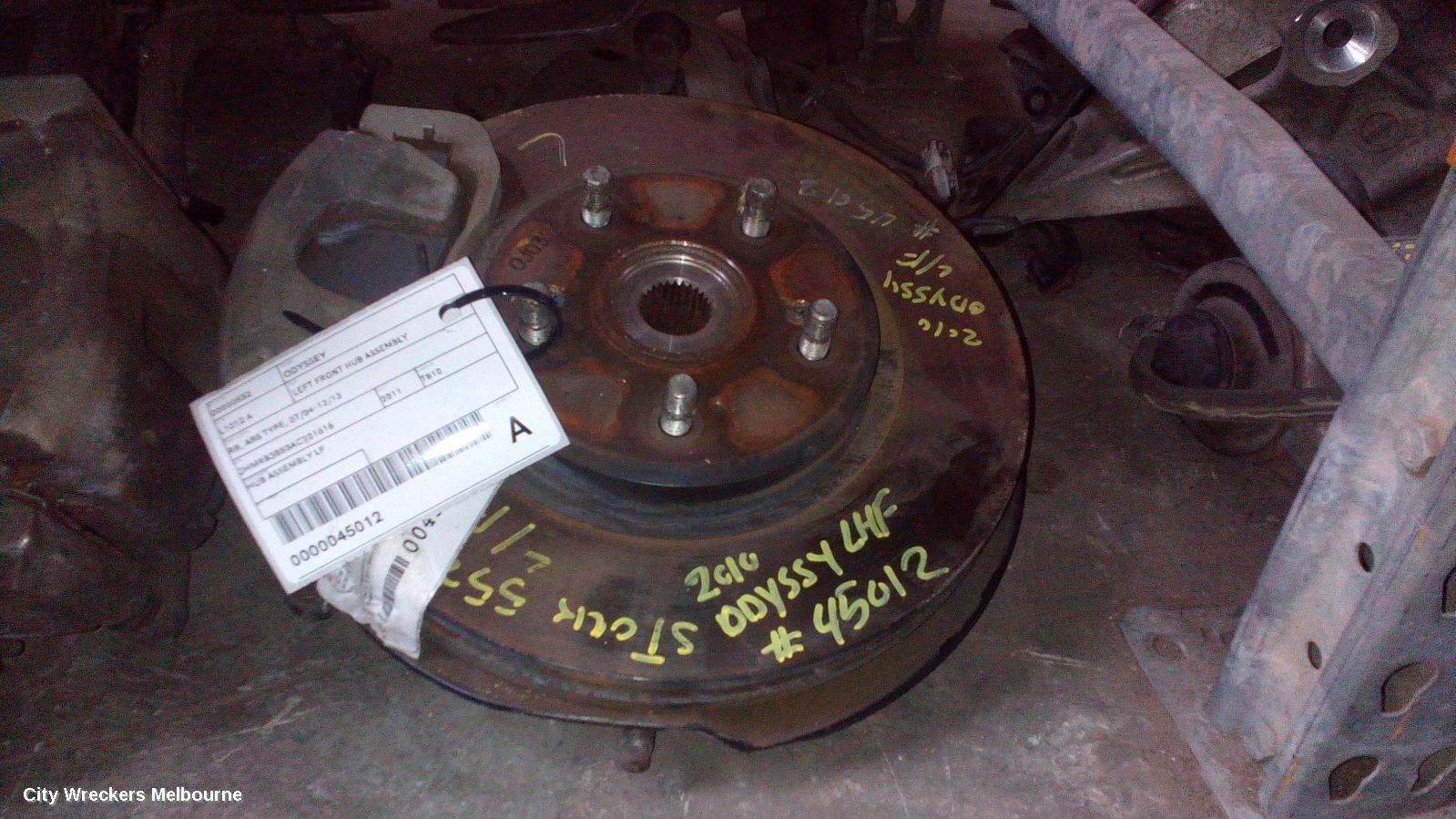 HONDA ODYSSEY LEFT FRONT HUB ASSEMBLY, RB, ABS TYPE, 07/2004 - 12/2013