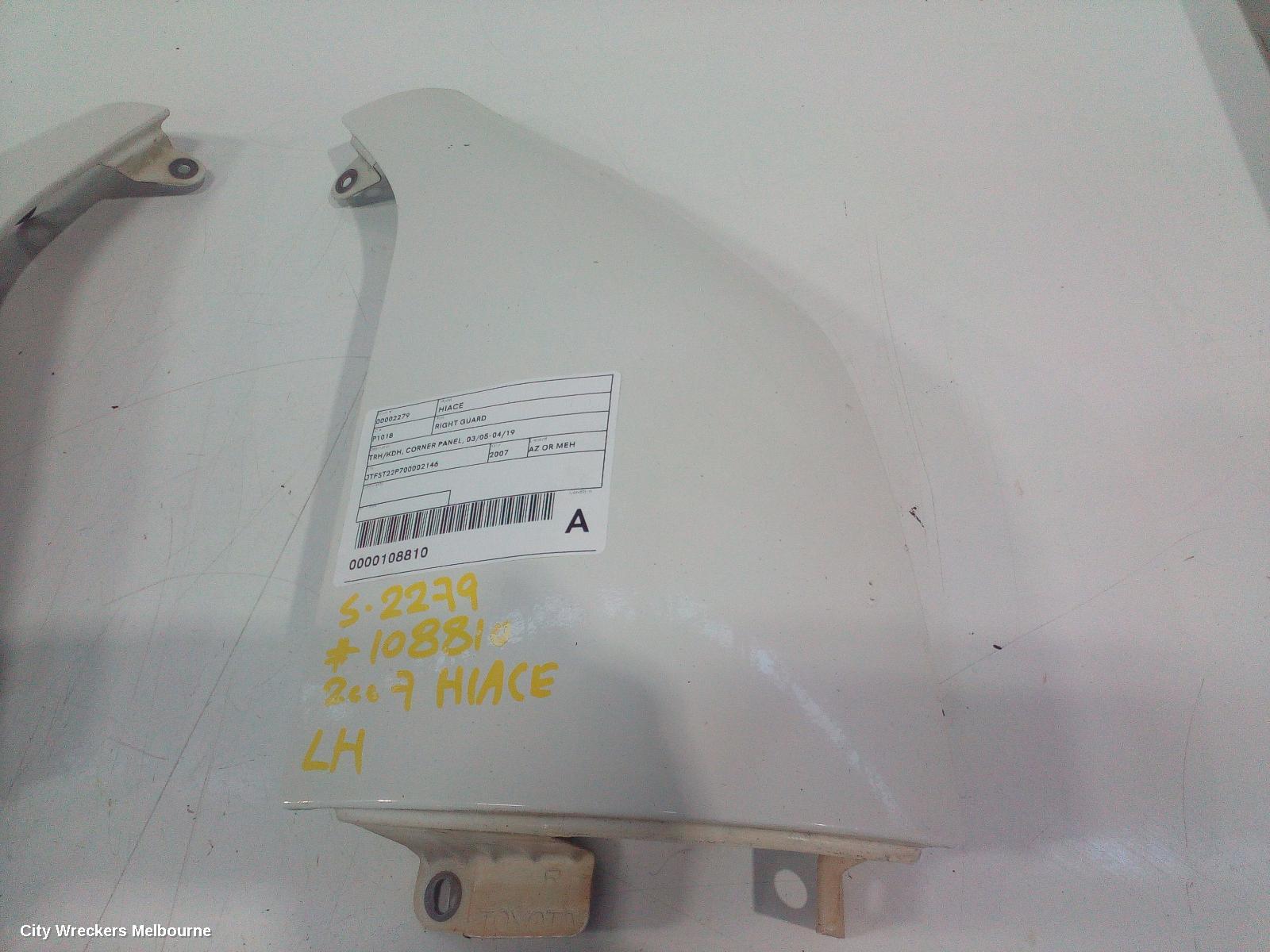 TOYOTA HIACE RIGHT GUARD, TRH/KDH, CORNER PANEL, 03/2005 - 04/2019