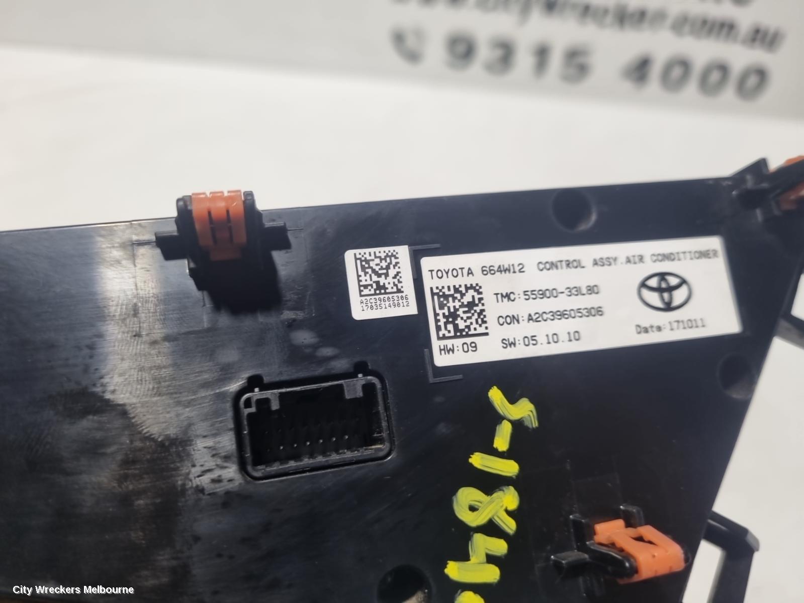 TOYOTA CAMRY HEATER/AC CONTROLS, CLIMATE CONTROL TYPE, XV70, 09/2017 ONWARDS