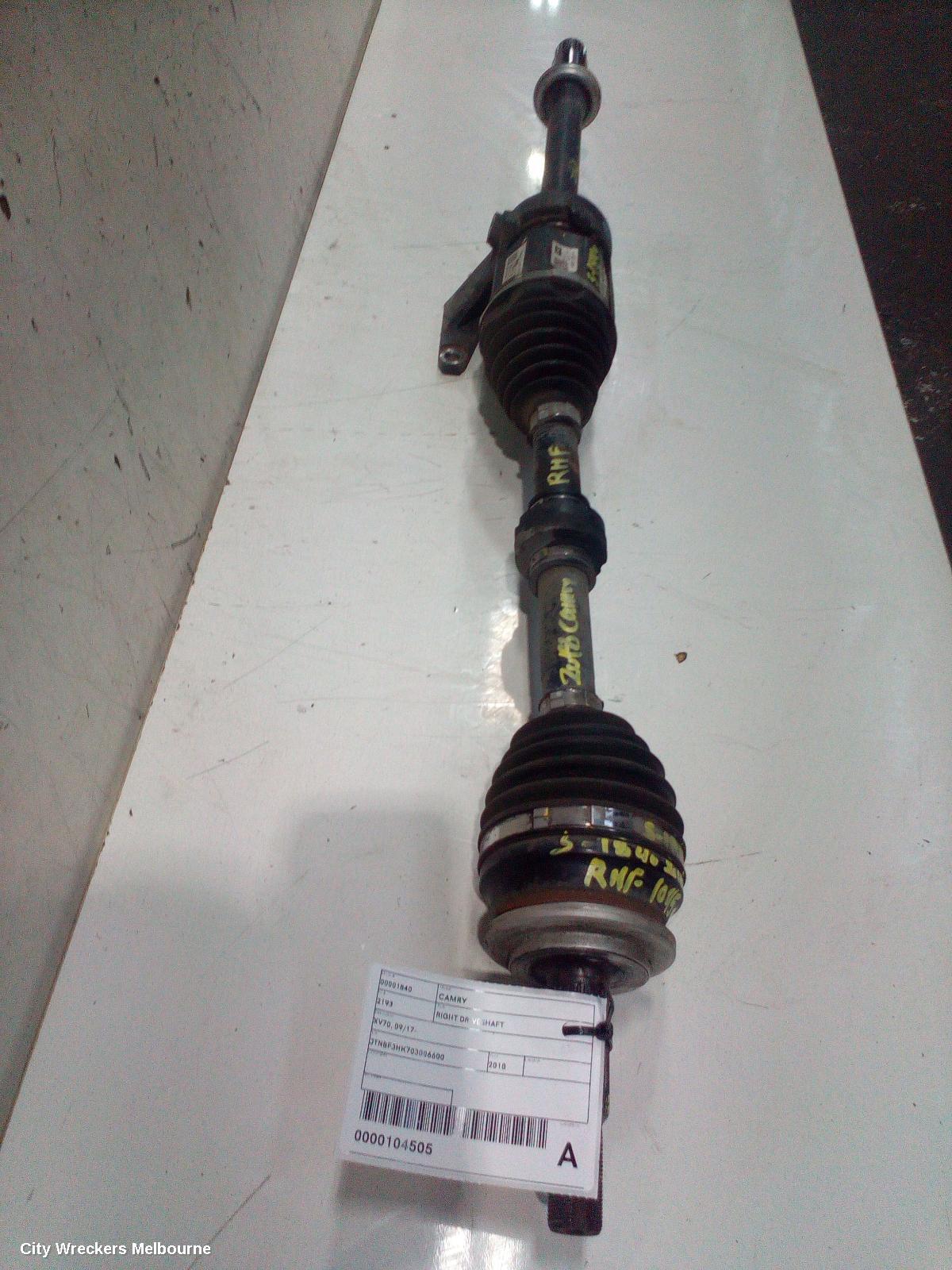 TOYOTA CAMRY RIGHT DRIVESHAFT, XV70, FRONT, AUTO T/M, PETROL, 2.5, 2AR-FE, 09/2017 - 01/2021