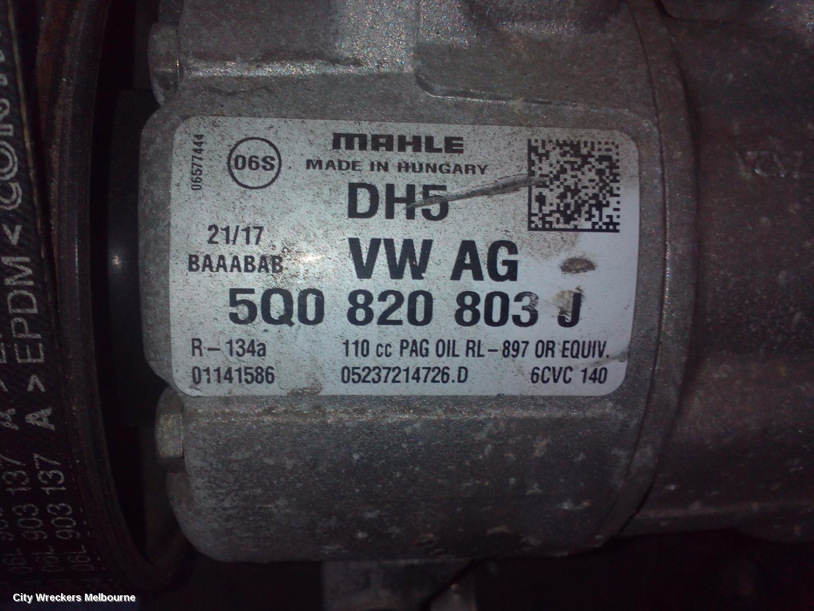 VOLKSWAGEN TIGUAN A/C COMPRESSOR, 5NA, 2.0, PETROL, 06/2016 ONWARDS