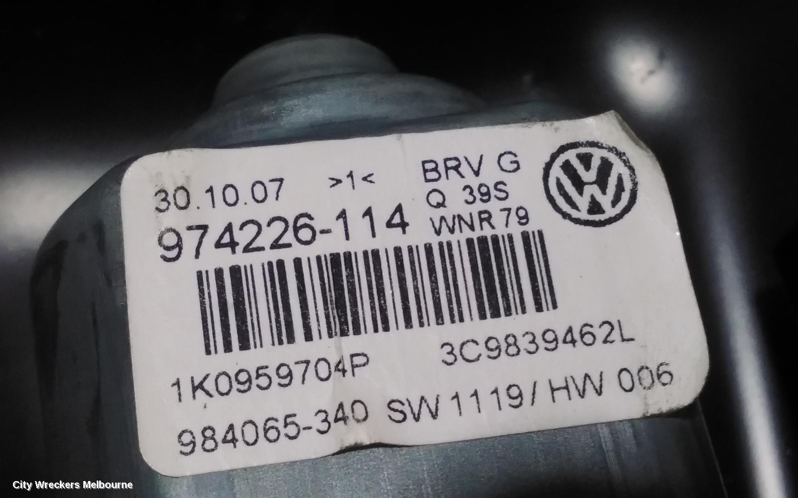 VOLKSWAGEN PASSAT RIGHT REAR WND REG/MOTOR, 3C/MK6 B6, WAGON, 03/2006 - 08/2009