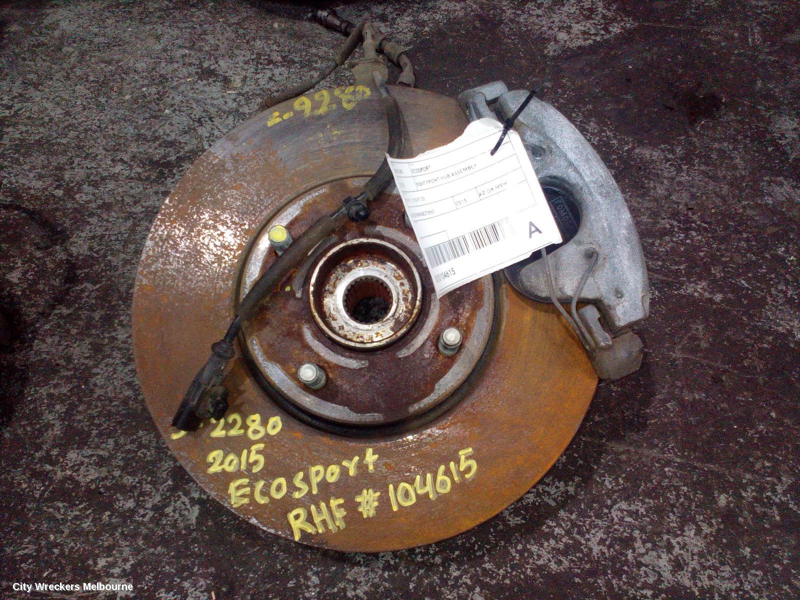 FORD ECOSPORT RIGHT FRONT HUB ASSEMBLY, BK-BL, 11/2013 - 01/2020