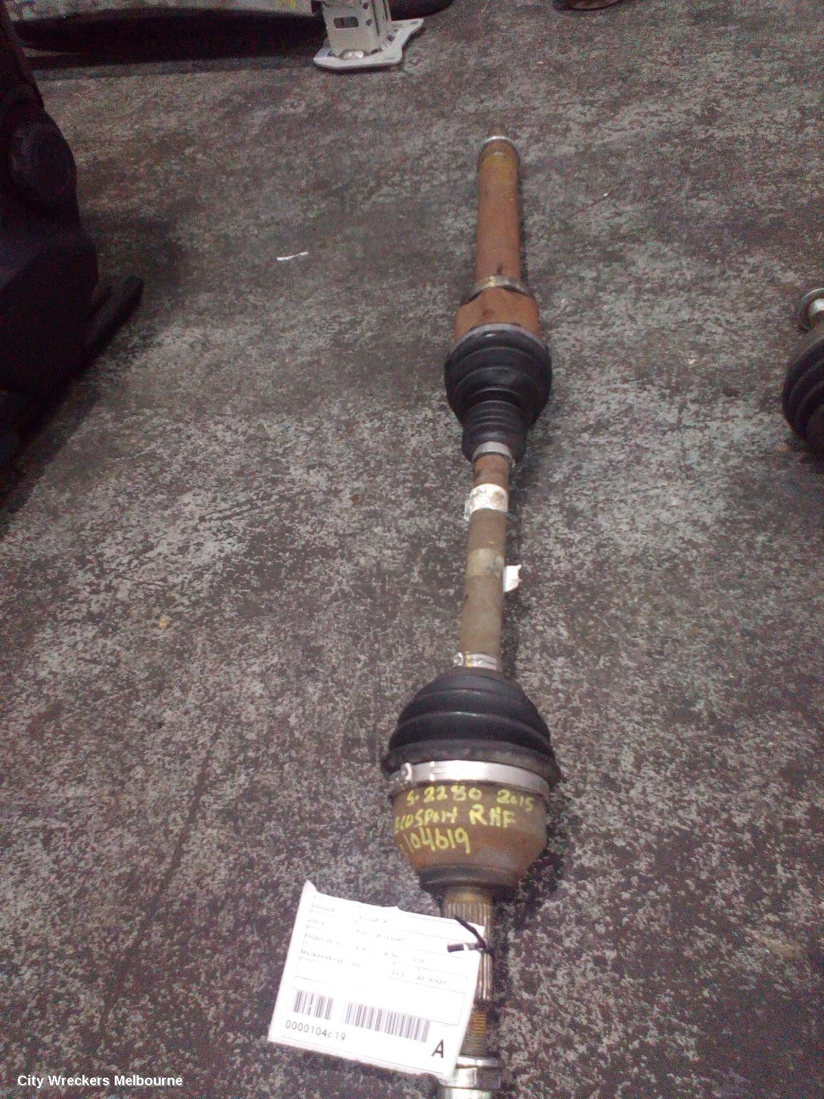 FORD ECOSPORT RIGHT DRIVESHAFT, FRONT, PETROL, 1.5, AUTO T/M, BK, 11/2013 - 09/2017