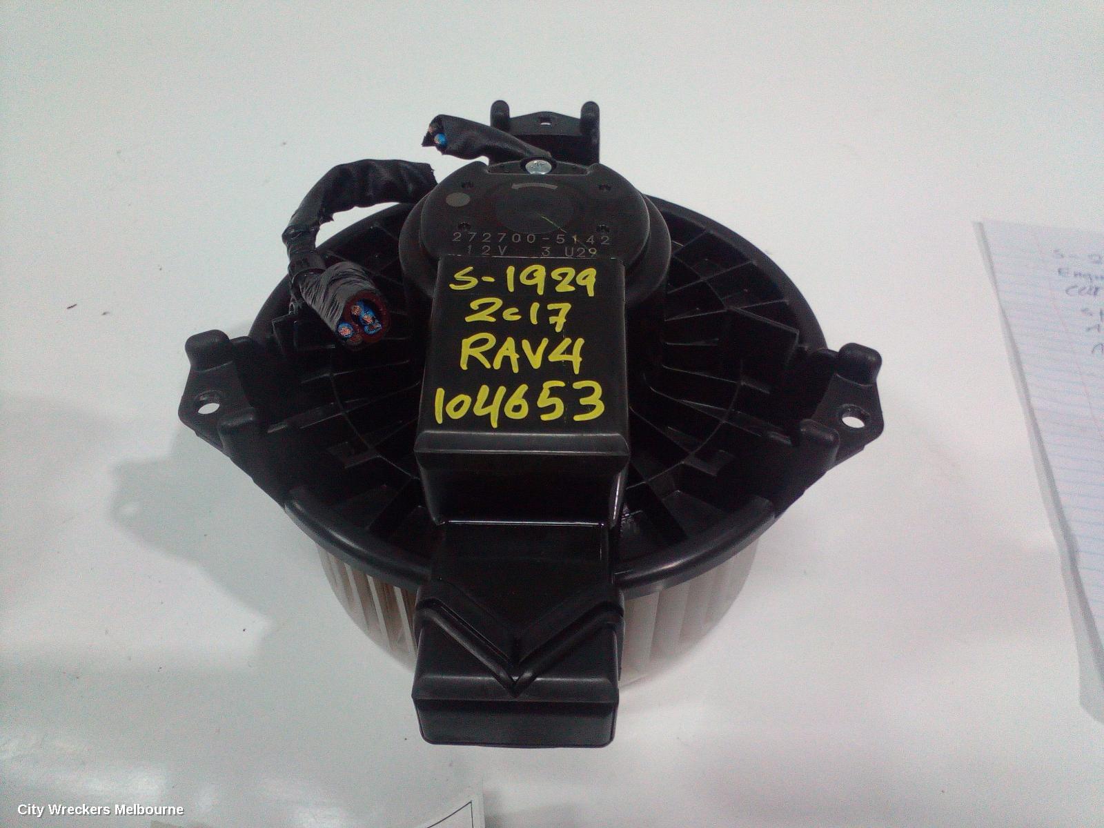 TOYOTA RAV4 HEATER FAN MOTOR, XA40, NON CLIMATE CONTROL TYPE, 2 PIN, 12/2012 - 11/2018