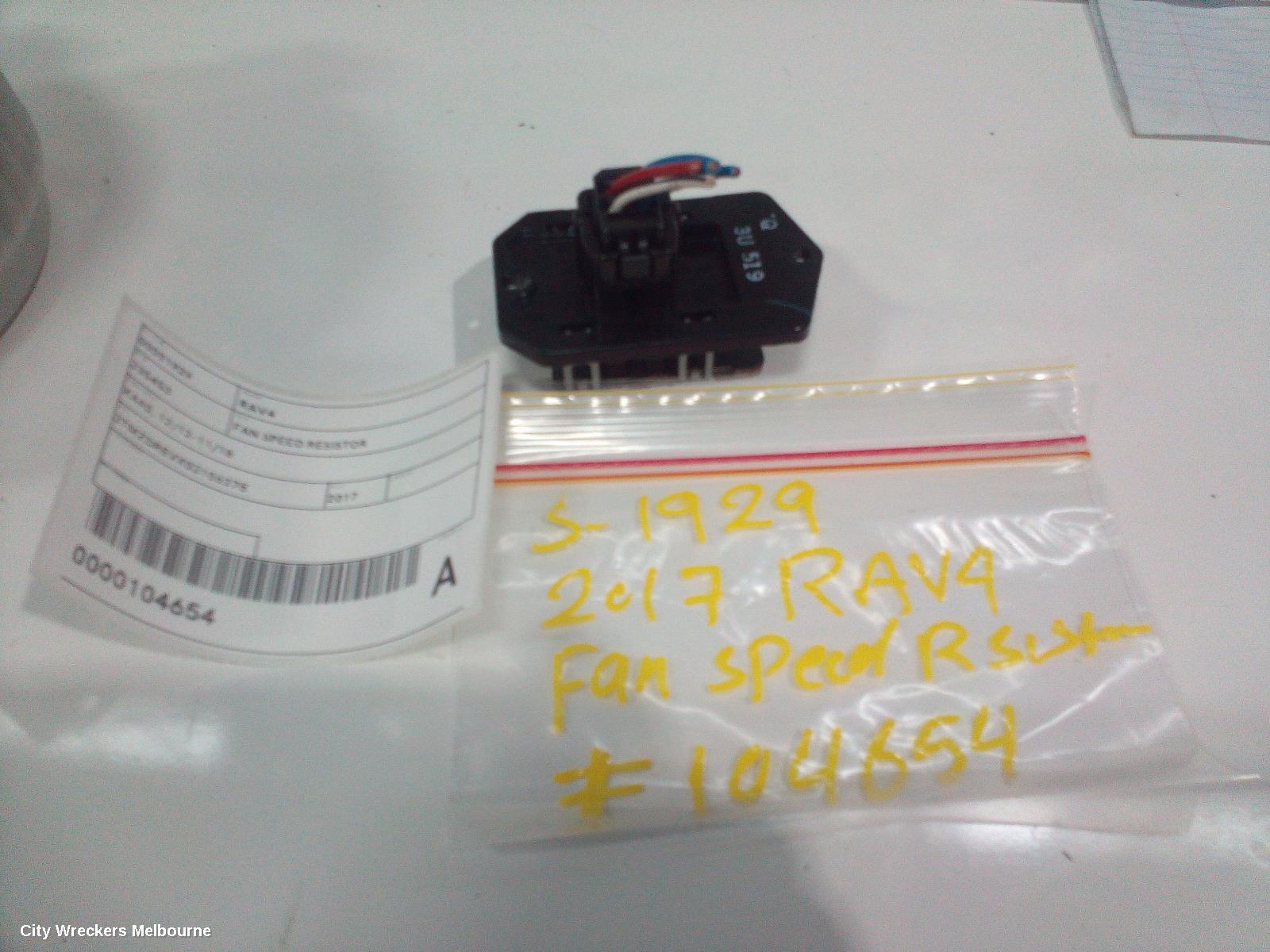 TOYOTA RAV4 FAN SPEED RESISTOR, XA40, 12/2012 - 11/2018