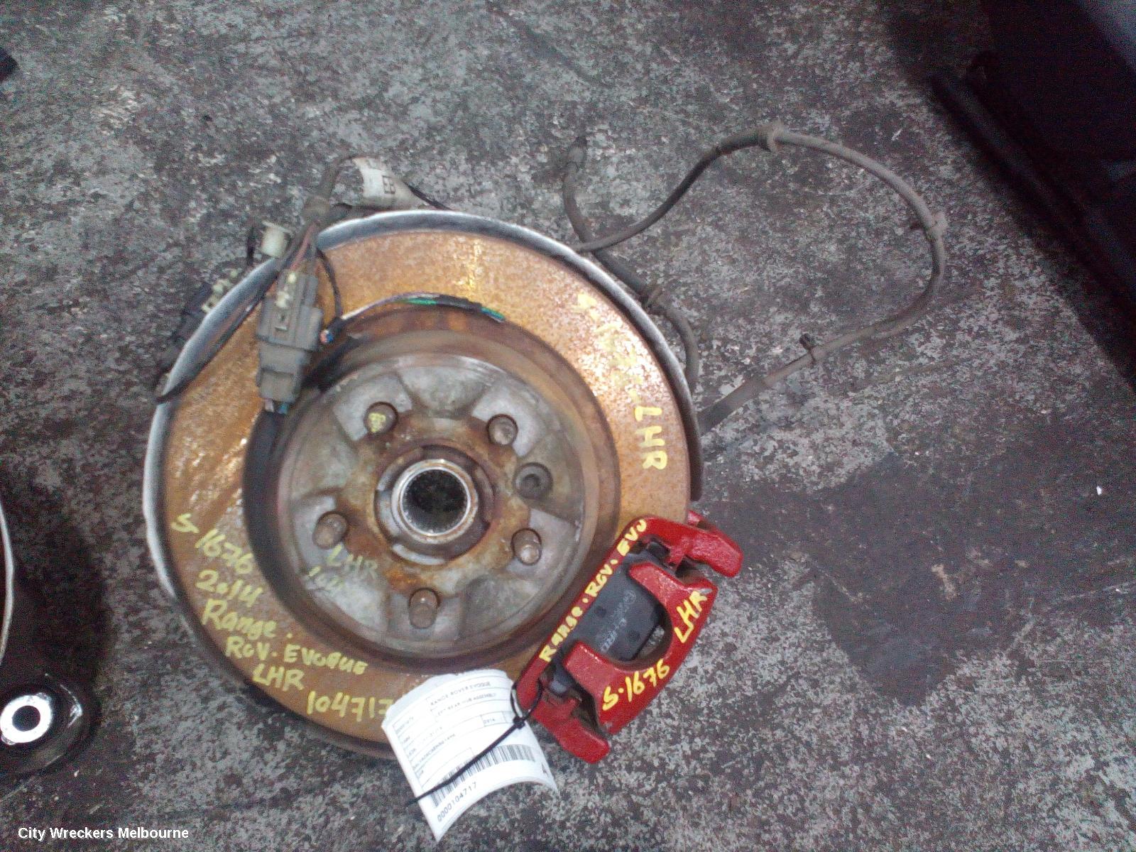 LAND ROVER RANGEROVER EVOQUE LEFT REAR HUB ASSEMBLY, L538, 11/2011 - 01/2019