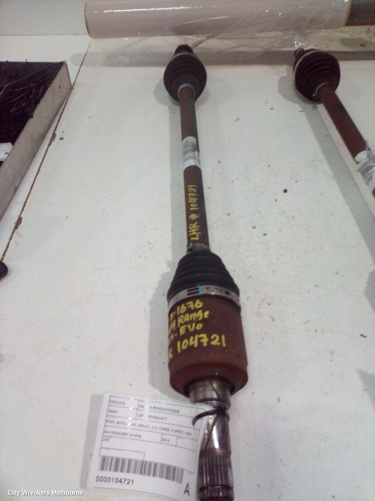 LAND ROVER RANGEROVER EVOQUE LEFT DRIVESHAFT, REAR, EFFICIENT DRIVELINE, L538, 11/2011 - 01/2019