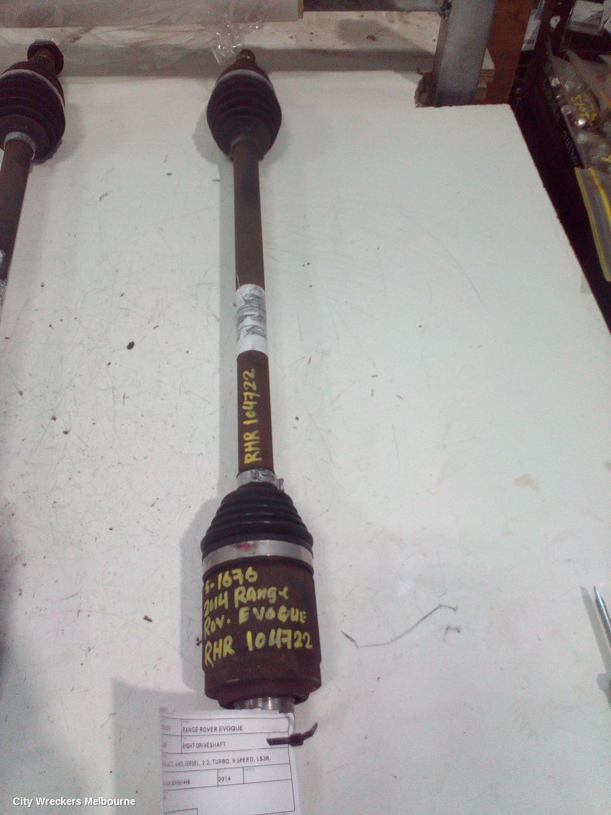 LAND ROVER RANGEROVER EVOQUE RIGHT DRIVESHAFT, REAR, EFFICIENT DRIVELINE, L538, 11/2011 - 01/2019