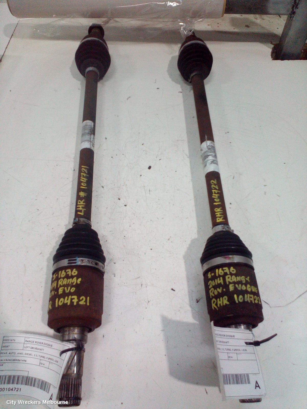 LAND ROVER RANGEROVER EVOQUE RIGHT DRIVESHAFT, REAR, EFFICIENT DRIVELINE, L538, 11/2011 - 01/2019