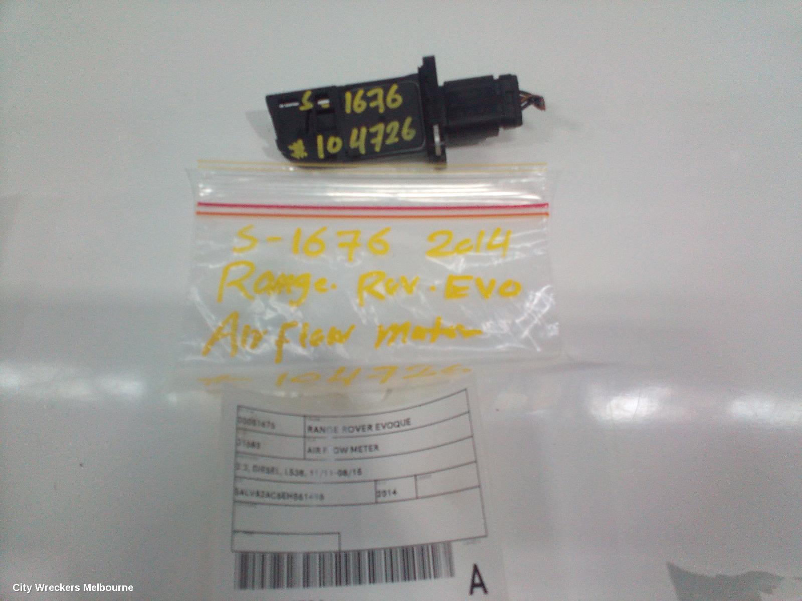 LAND ROVER RANGEROVER EVOQUE AIR FLOW METER, 2.2, DIESEL, L538, 11/2011 - 08/2015