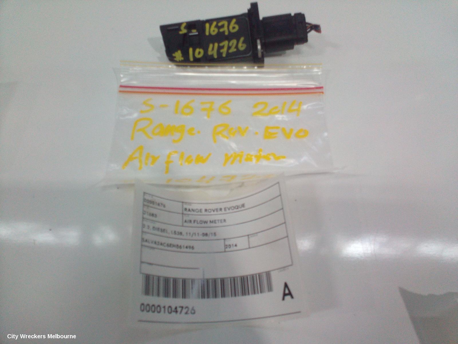 LAND ROVER RANGEROVER EVOQUE AIR FLOW METER, 2.2, DIESEL, L538, 11/2011 - 08/2015
