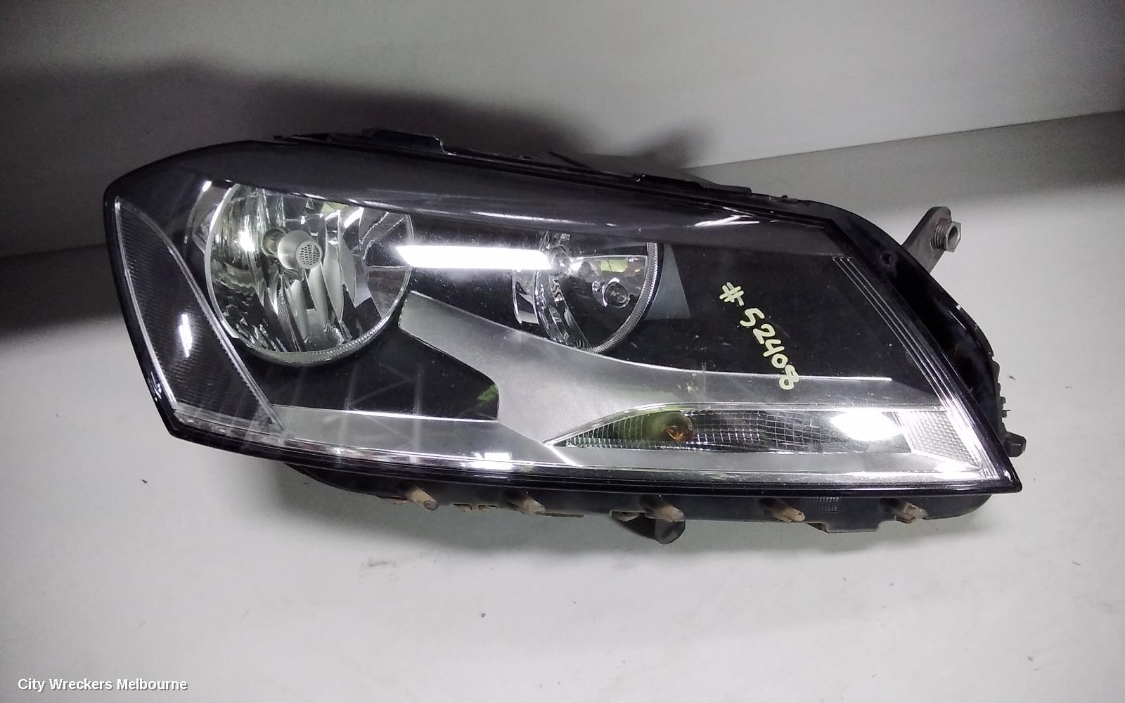 VOLKSWAGEN PASSAT RIGHT HEADLAMP, 3C/MK6 B7, ALLTRACK/SEDAN/WAGON, HALOGEN TYPE, 09/2010 - 05/2015