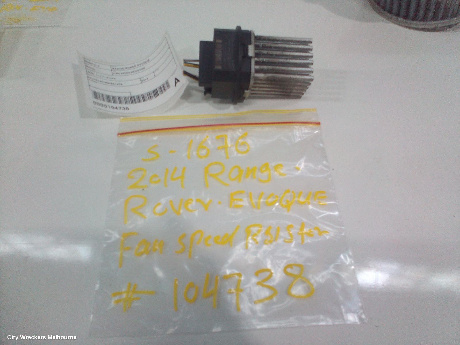 LAND ROVER RANGEROVER EVOQUE FAN SPEED RESISTOR, L538, SINGLE PLUG, 11/2011 - 01/2019