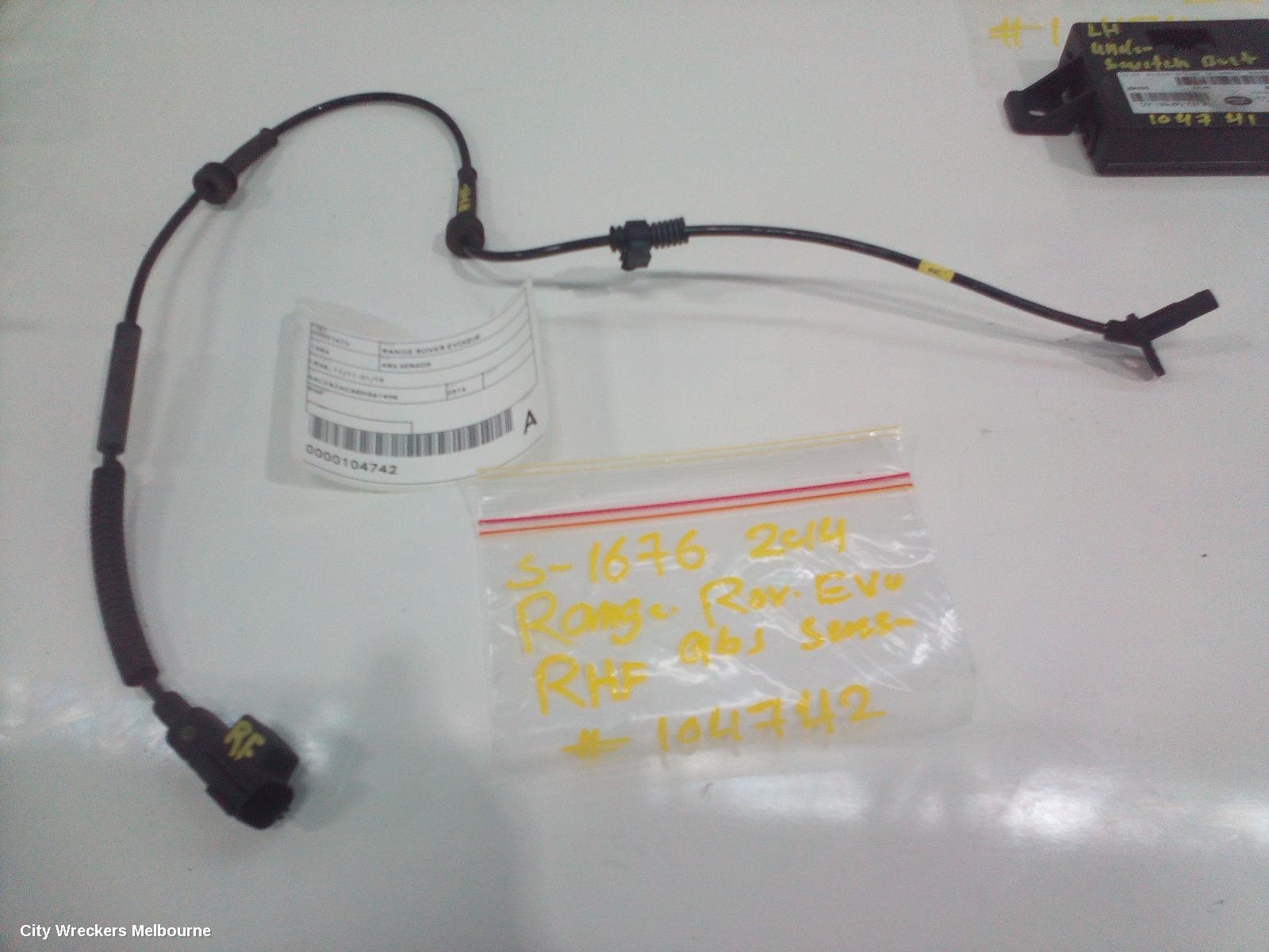 LAND ROVER RANGEROVER EVOQUE ABS SENSOR, L538, RH FRONT, 11/2011 - 01/2019