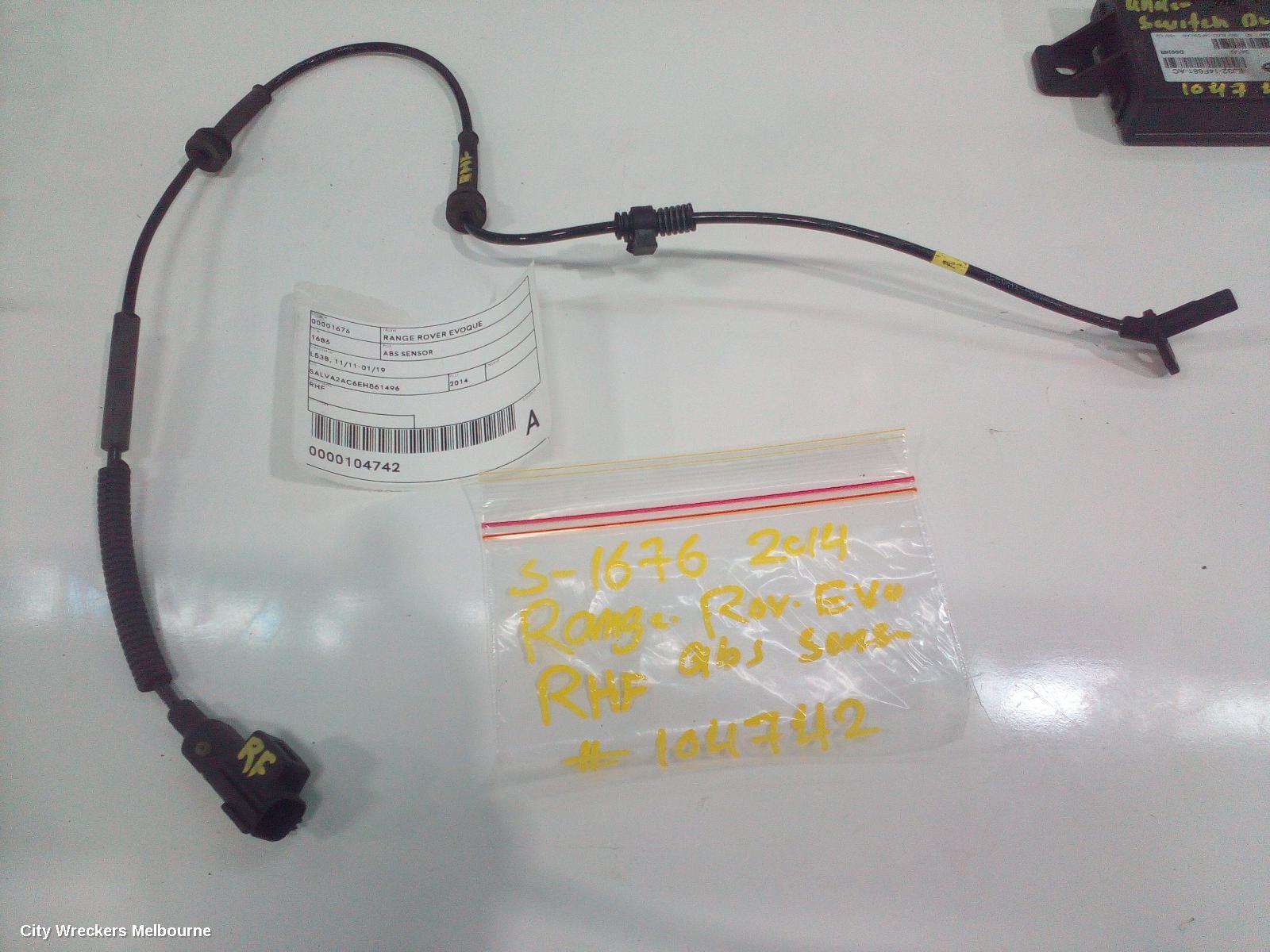 LAND ROVER RANGEROVER EVOQUE ABS SENSOR, L538, RH FRONT, 11/2011 - 01/2019