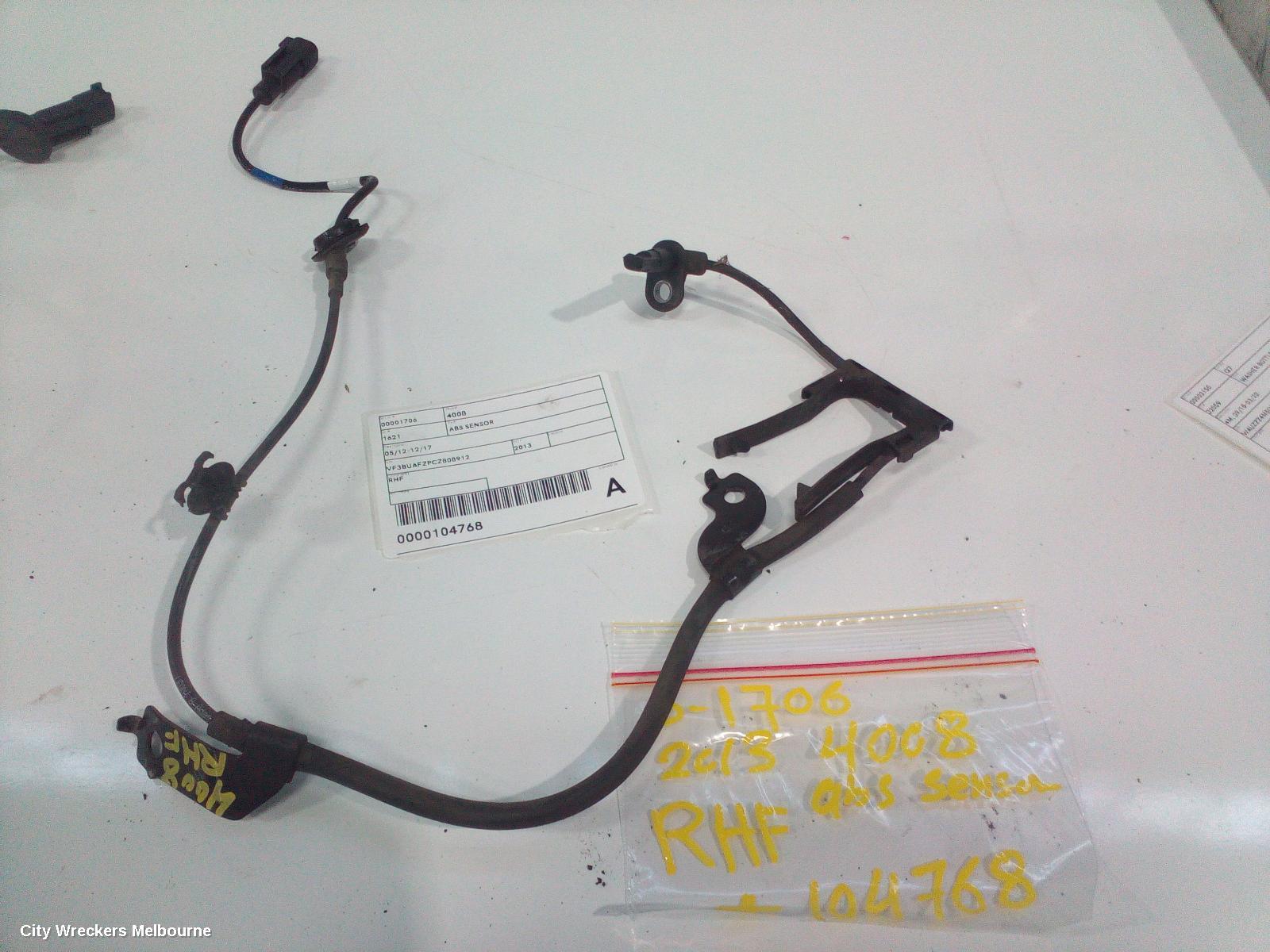 PEUGEOT 4008 ABS SENSOR, 05/2012 - 12/2017