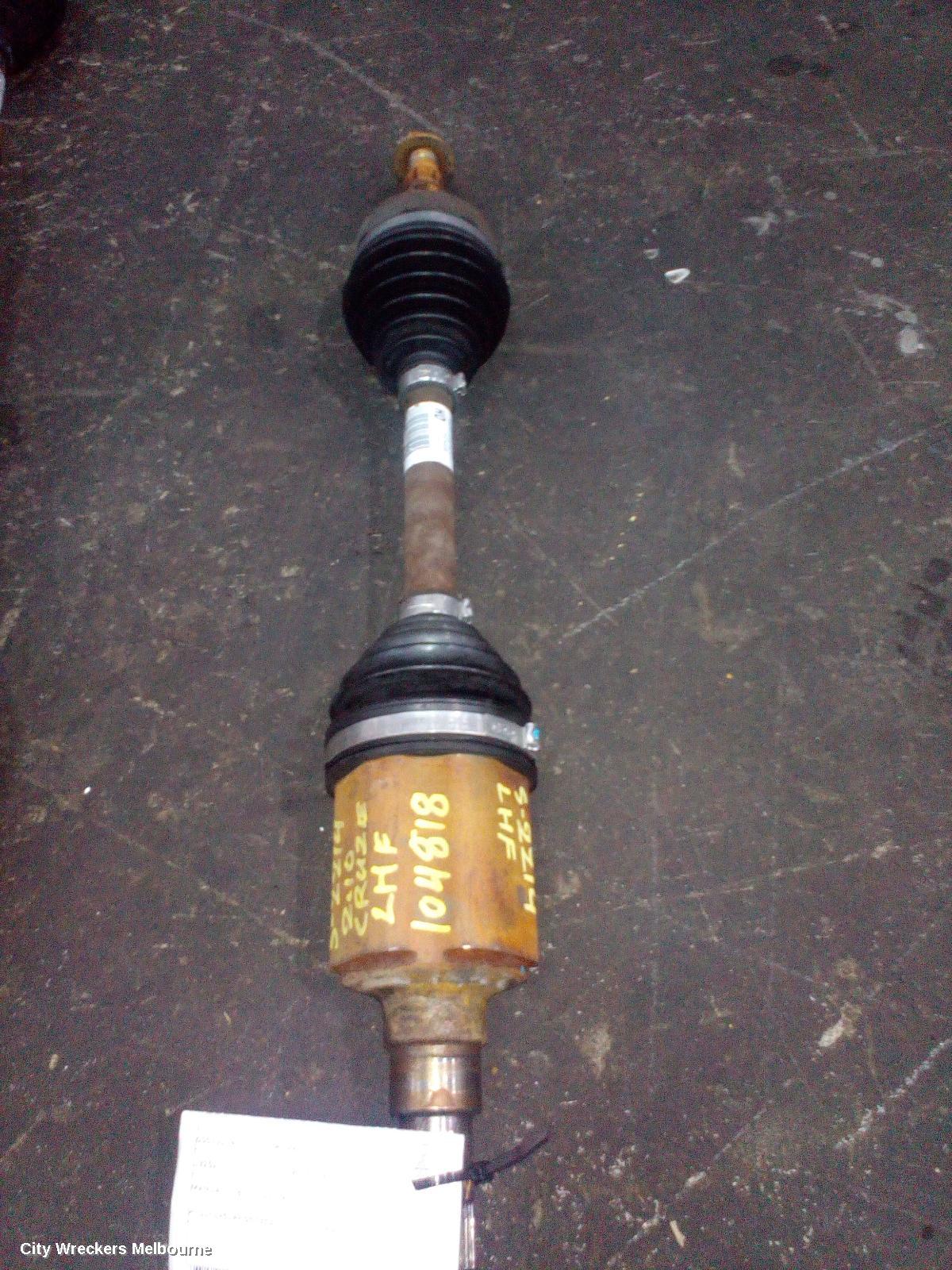 HOLDEN CRUZE LEFT DRIVESHAFT, MANUAL, 1.8, JG, 03/2009 - 02/2011