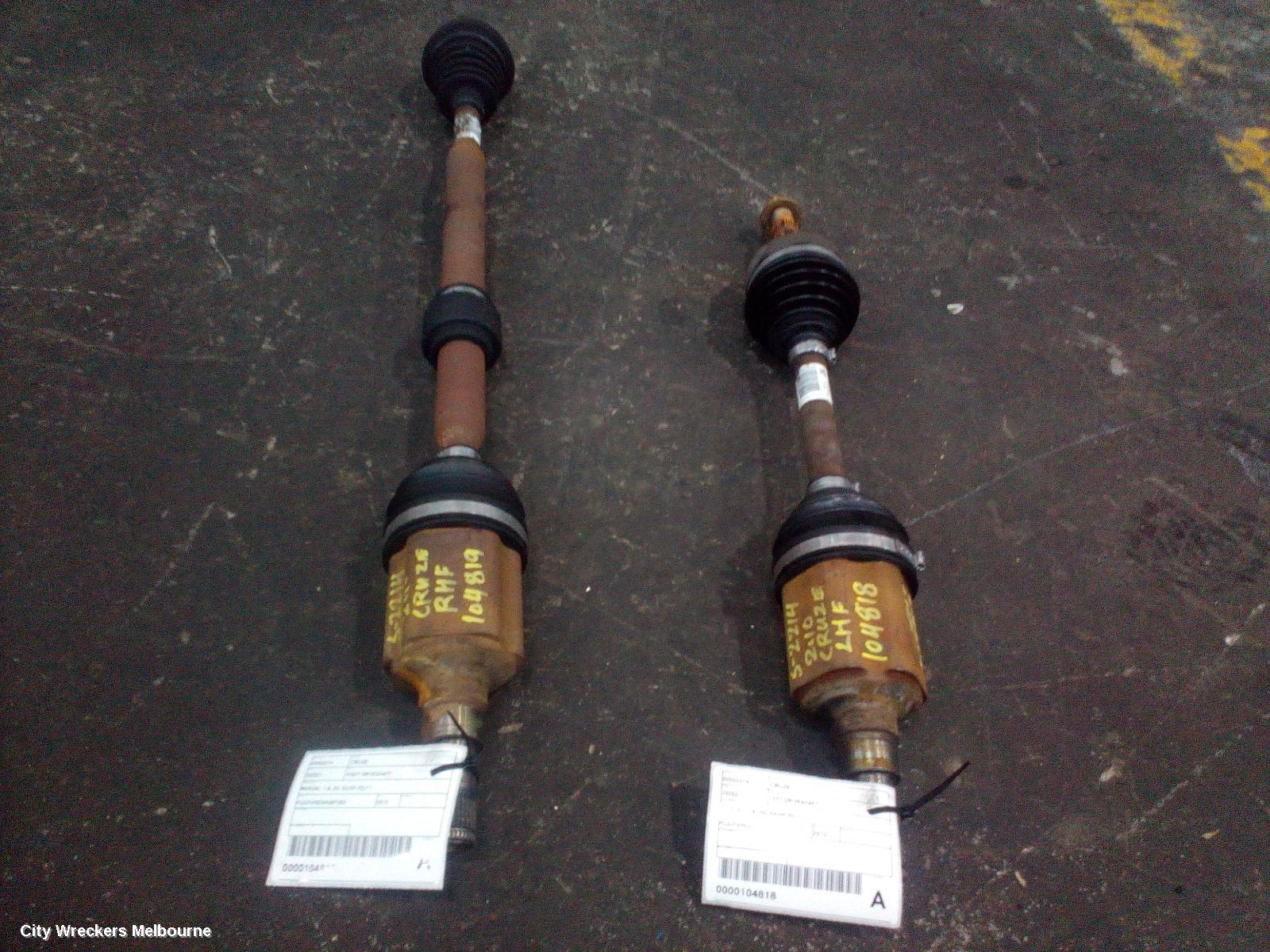 HOLDEN CRUZE RIGHT DRIVESHAFT, MANUAL, 1.8, JG, 03/2009 - 02/2011