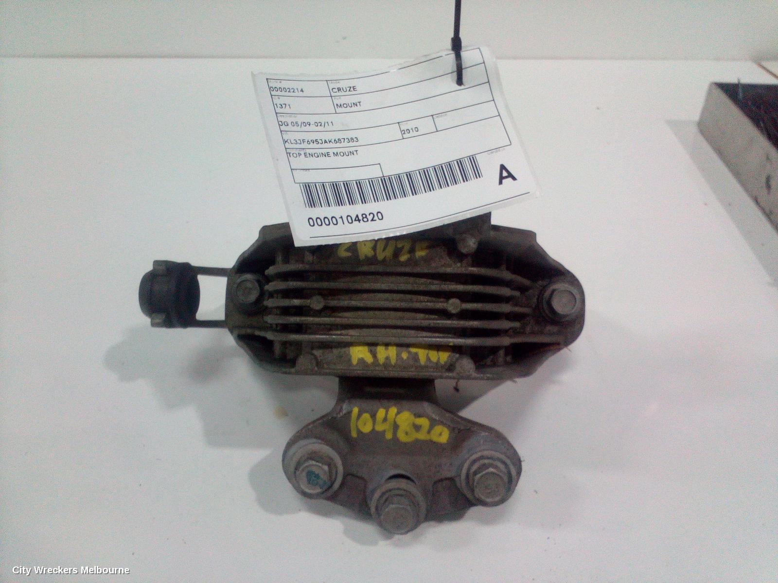HOLDEN CRUZE MOUNT, ENGINE MOUNT, FRONT, AUTO T/M, PETROL, 1.8, F18D4, 8TH VIN = 5, JG-JH, 03/2009 - 02/2013