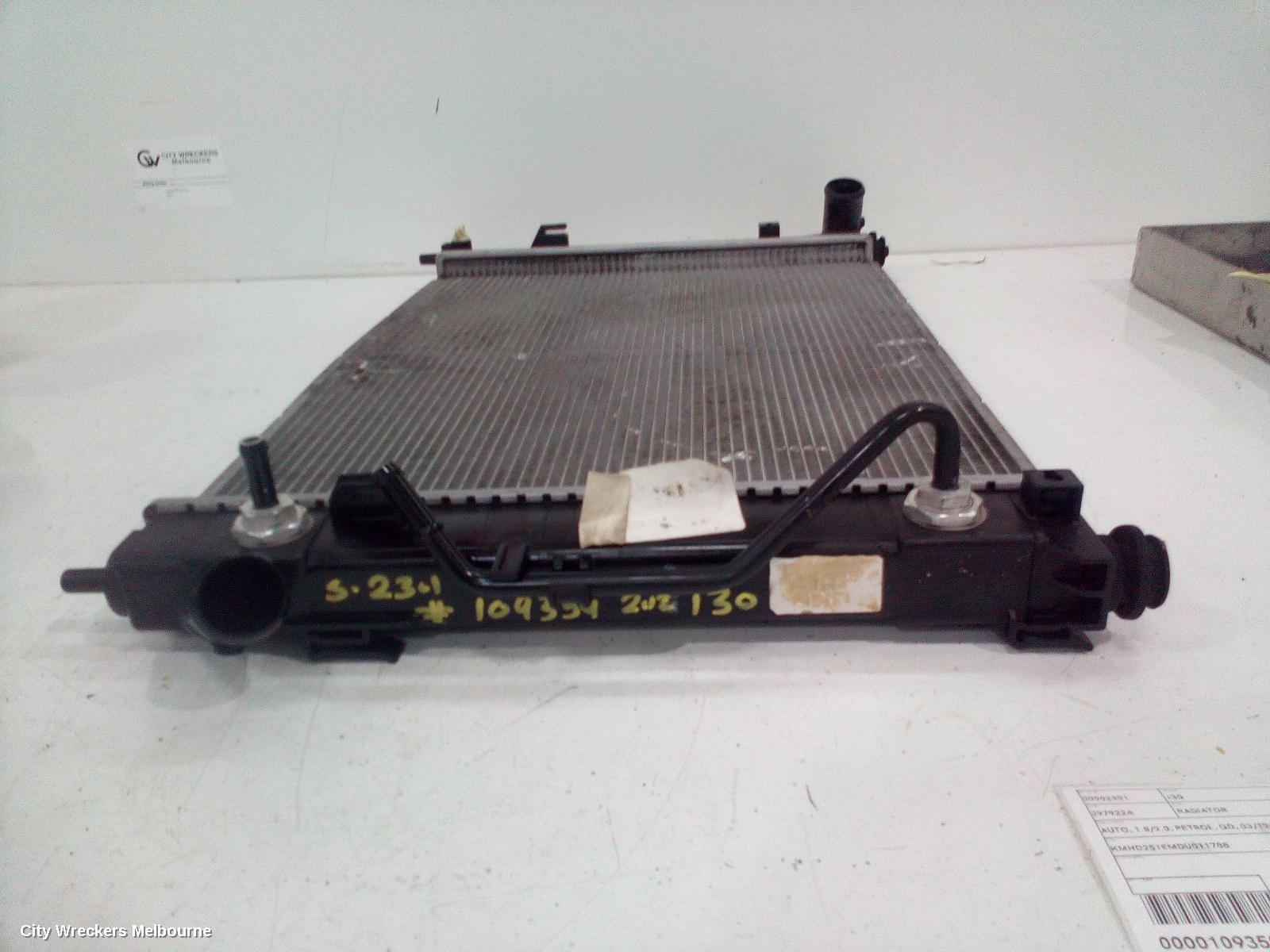 HYUNDAI I30 RADIATOR, AUTO, 1.8/2.0, PETROL, GD, 03/2012 - 03/2015