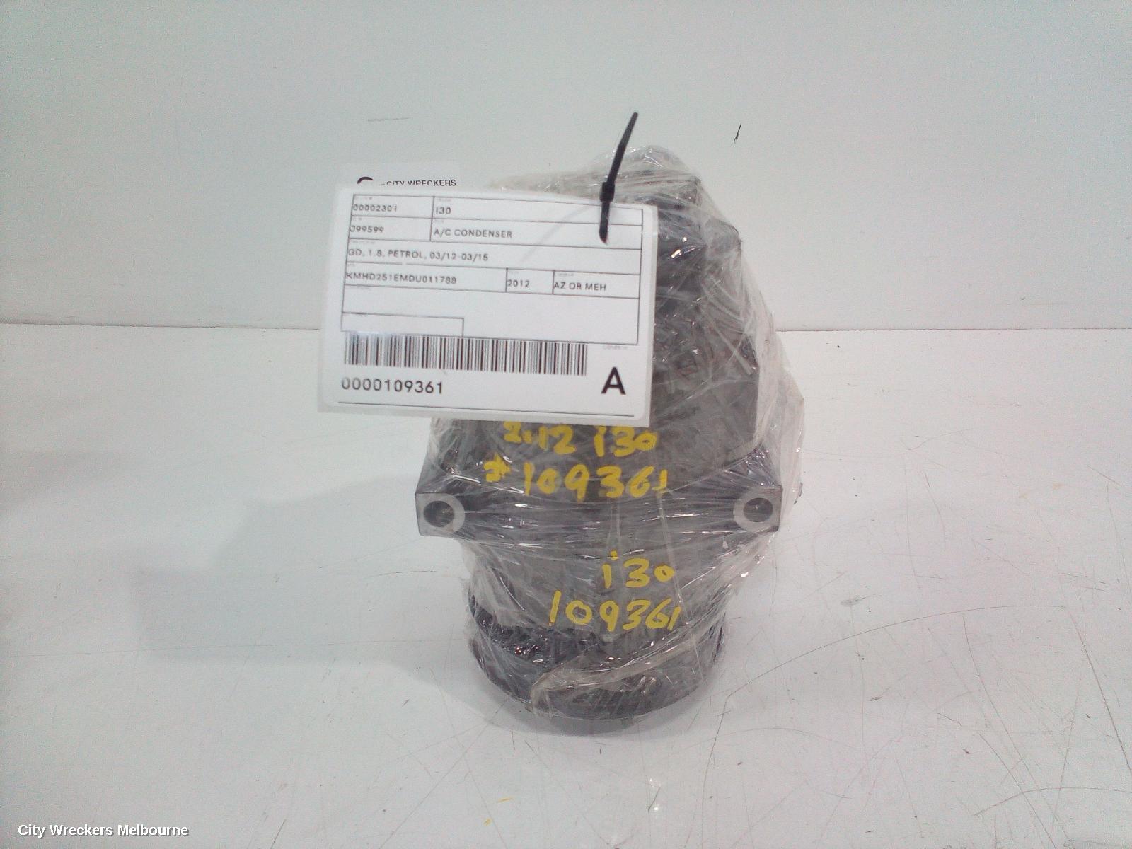 HYUNDAI I30 A/C CONDENSER, GD, 1.8, PETROL, 03/2012 - 03/2015