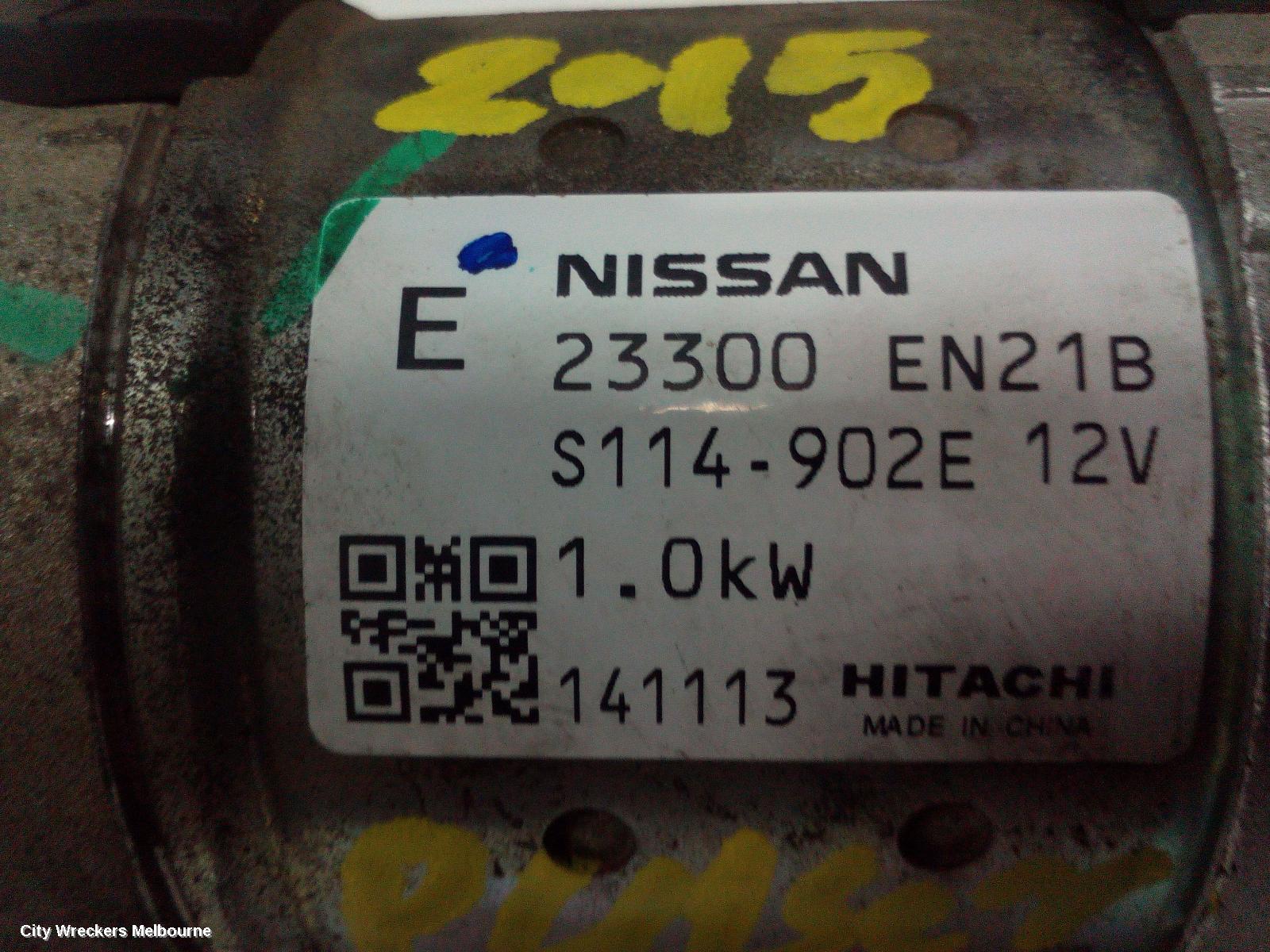 NISSAN PULSAR STARTER, PETROL, 1.8, MRA8DE, B17/C12, 12/2012 - 12/2017