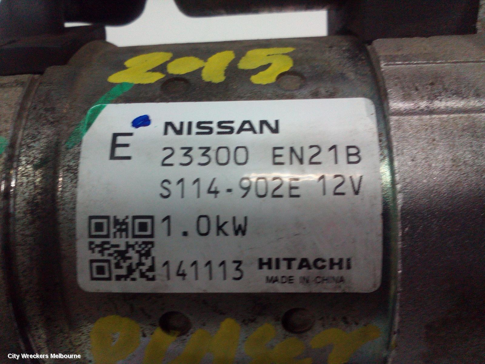 NISSAN PULSAR STARTER, PETROL, 1.8, MRA8DE, B17/C12, 12/2012 - 12/2017
