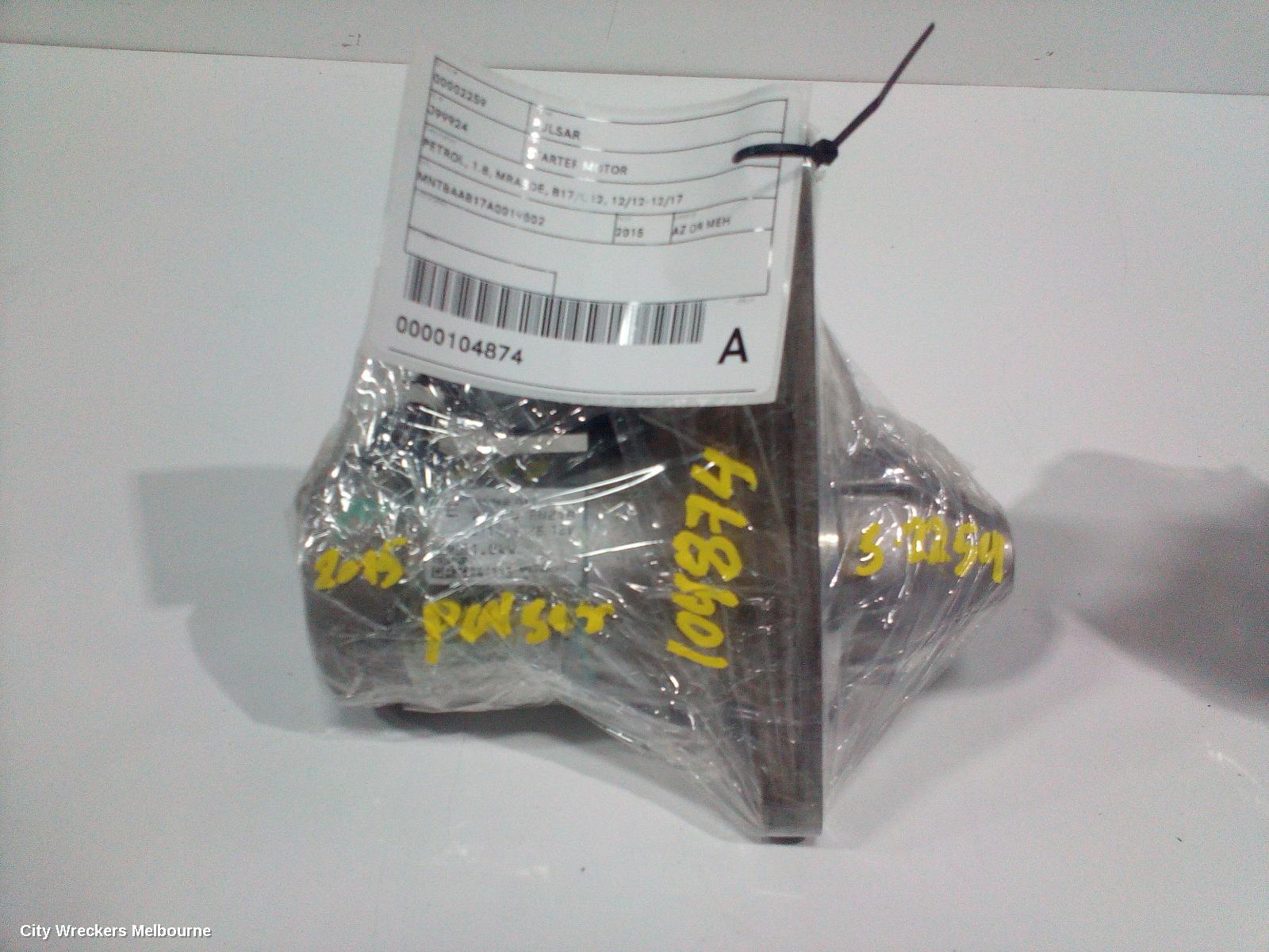 NISSAN PULSAR STARTER, PETROL, 1.8, MRA8DE, B17/C12, 12/2012 - 12/2017