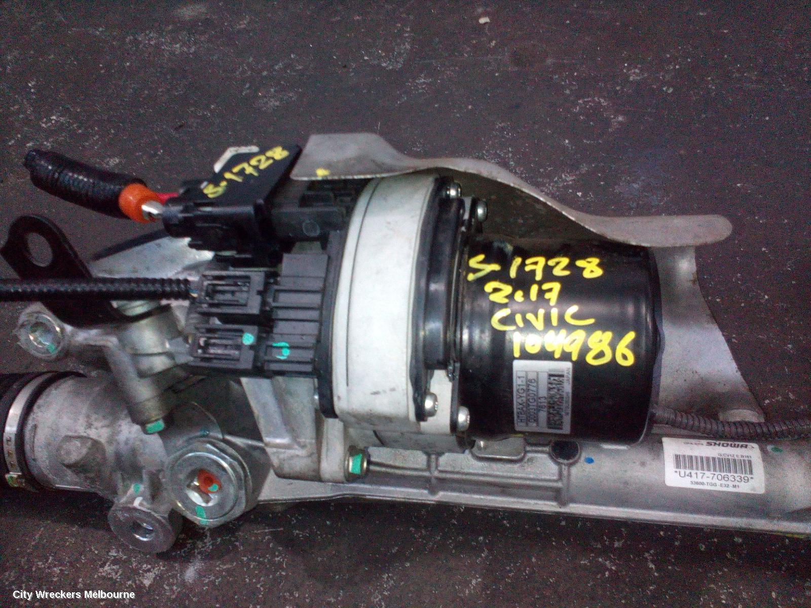 HONDA CIVIC STEERING BOX/RACK, 10TH GEN, VTI/VTI-S, 1.8, 05/2016 - 08/2021