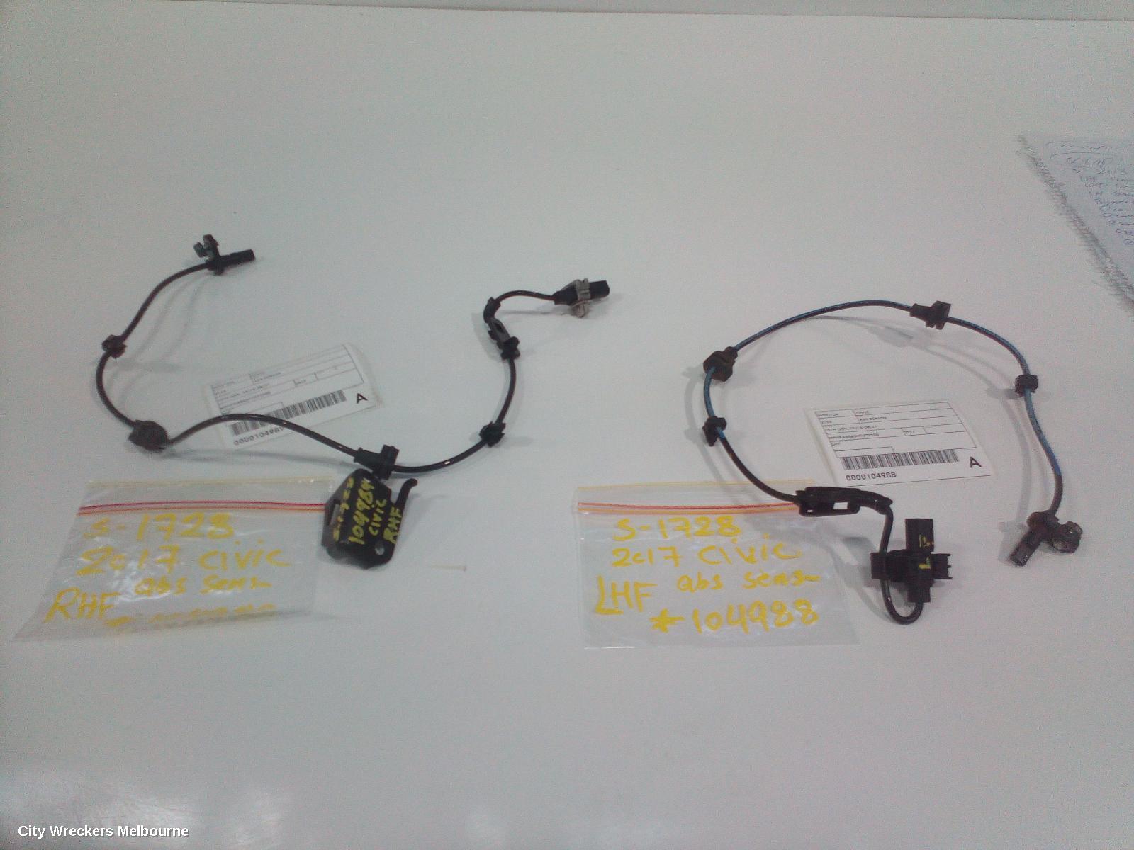 HONDA CIVIC ABS SENSOR, 10TH GEN, LH FRONT, 05/2016 - 08/2021