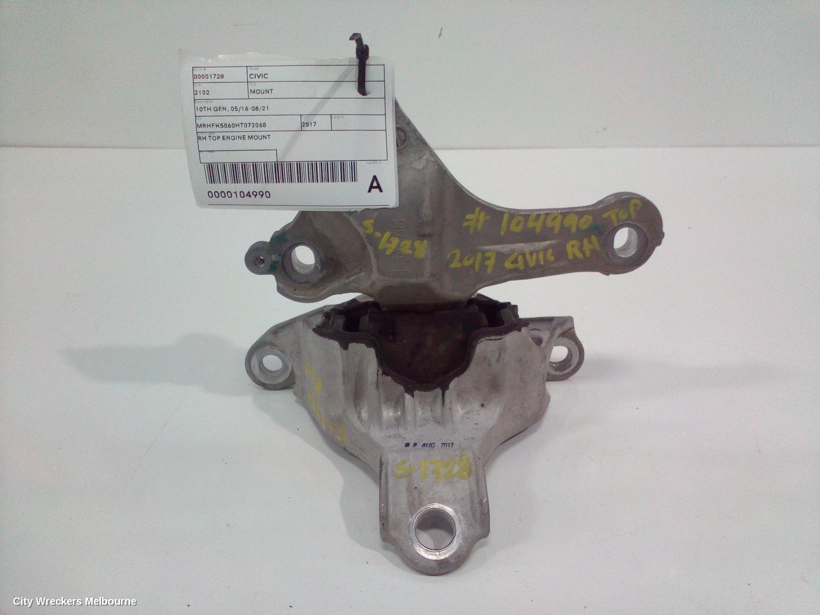 HONDA CIVIC MOUNT, 10TH GEN, 05/2016 - 08/2021