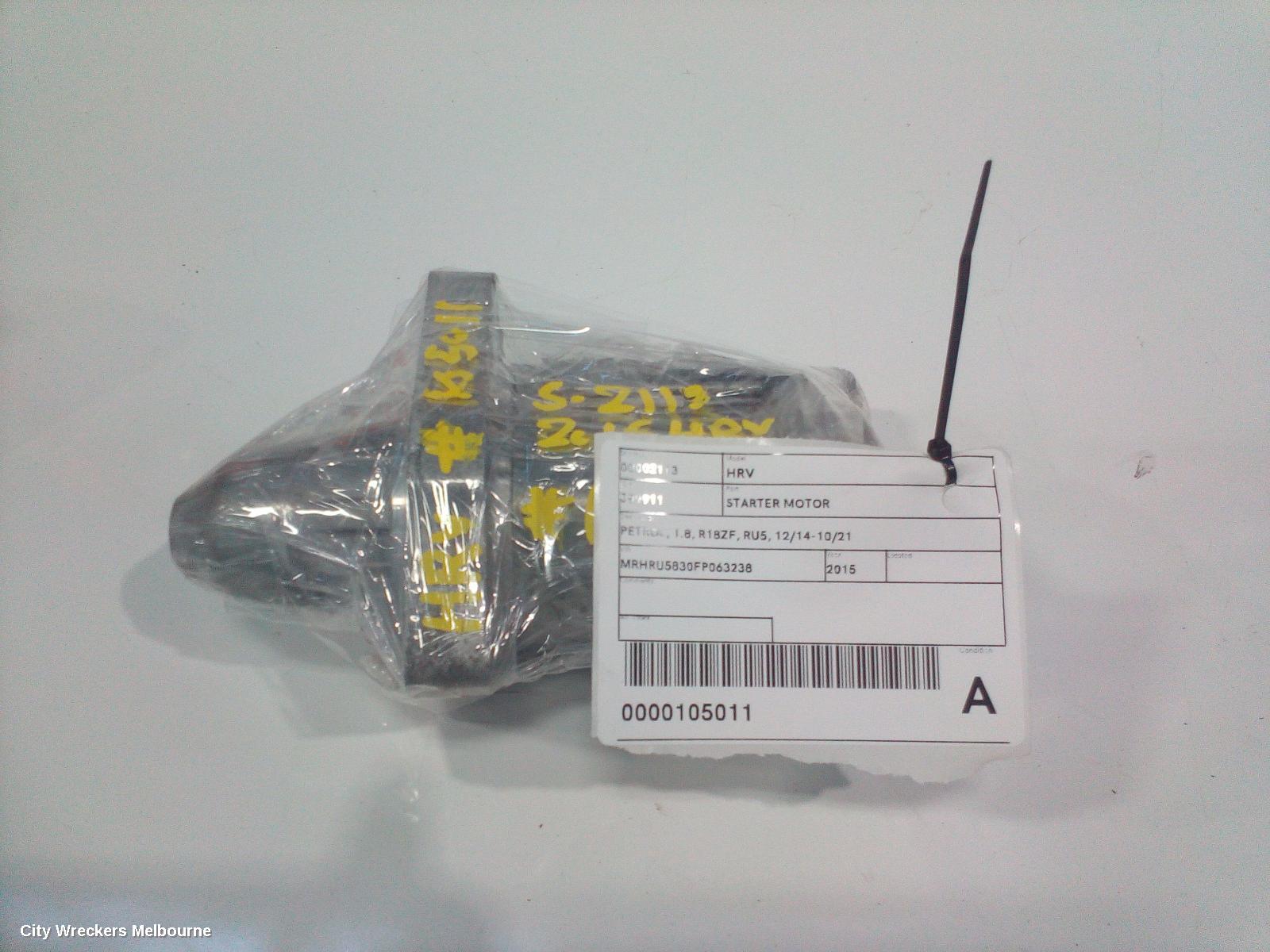 HONDA HRV STARTER, PETROL, 1.8, R18ZF, RU5, 12/2014 - 10/2021
